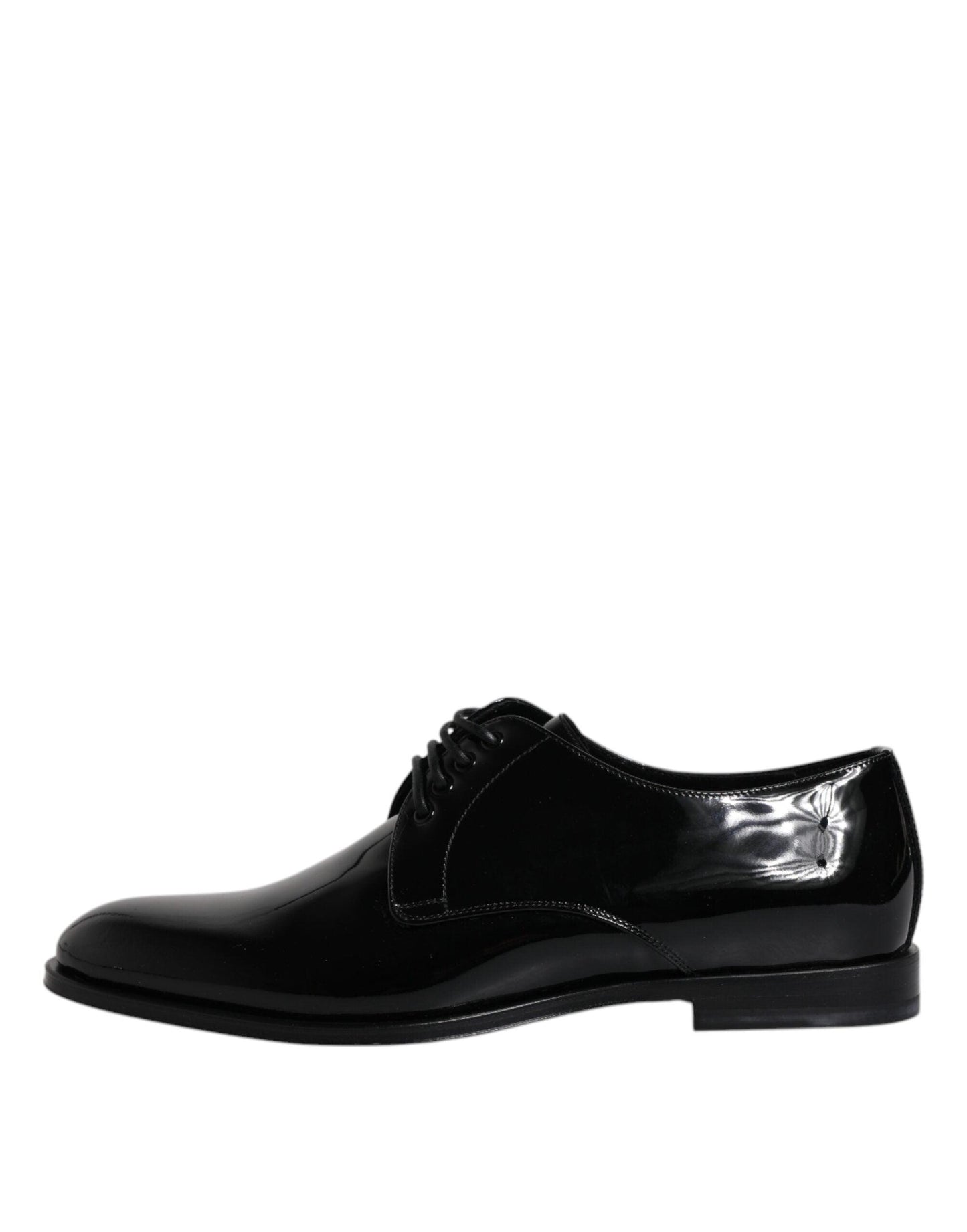 Dolce & Gabbana Black Patent Leather Derby Formal Dress Shoes - Arichezz.store