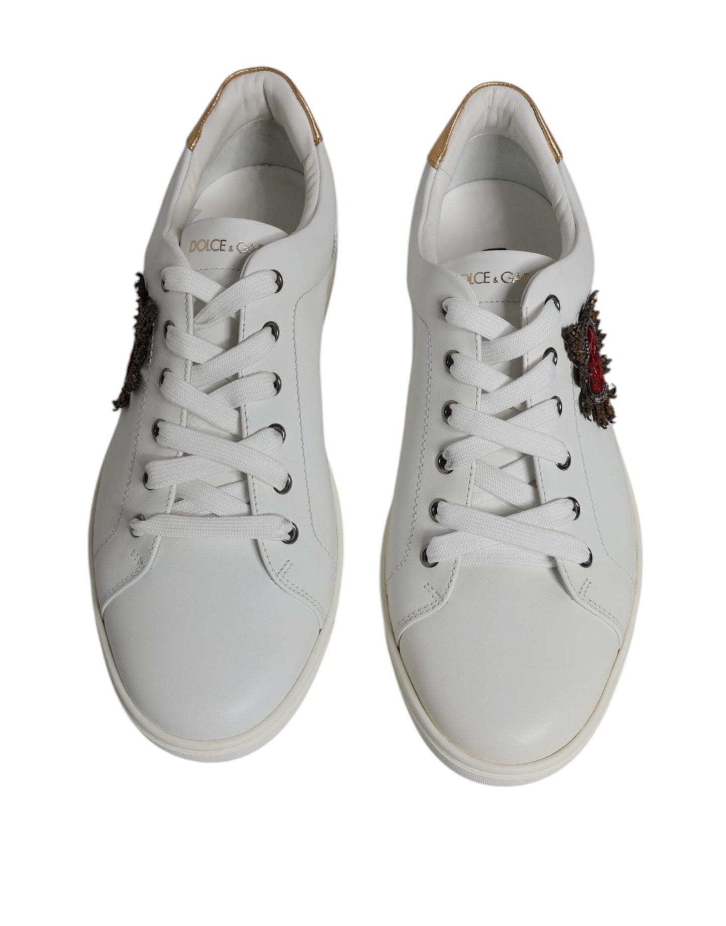 Dolce & Gabbana White London Heart Low Top Sneakers Shoes - Arichezz.store