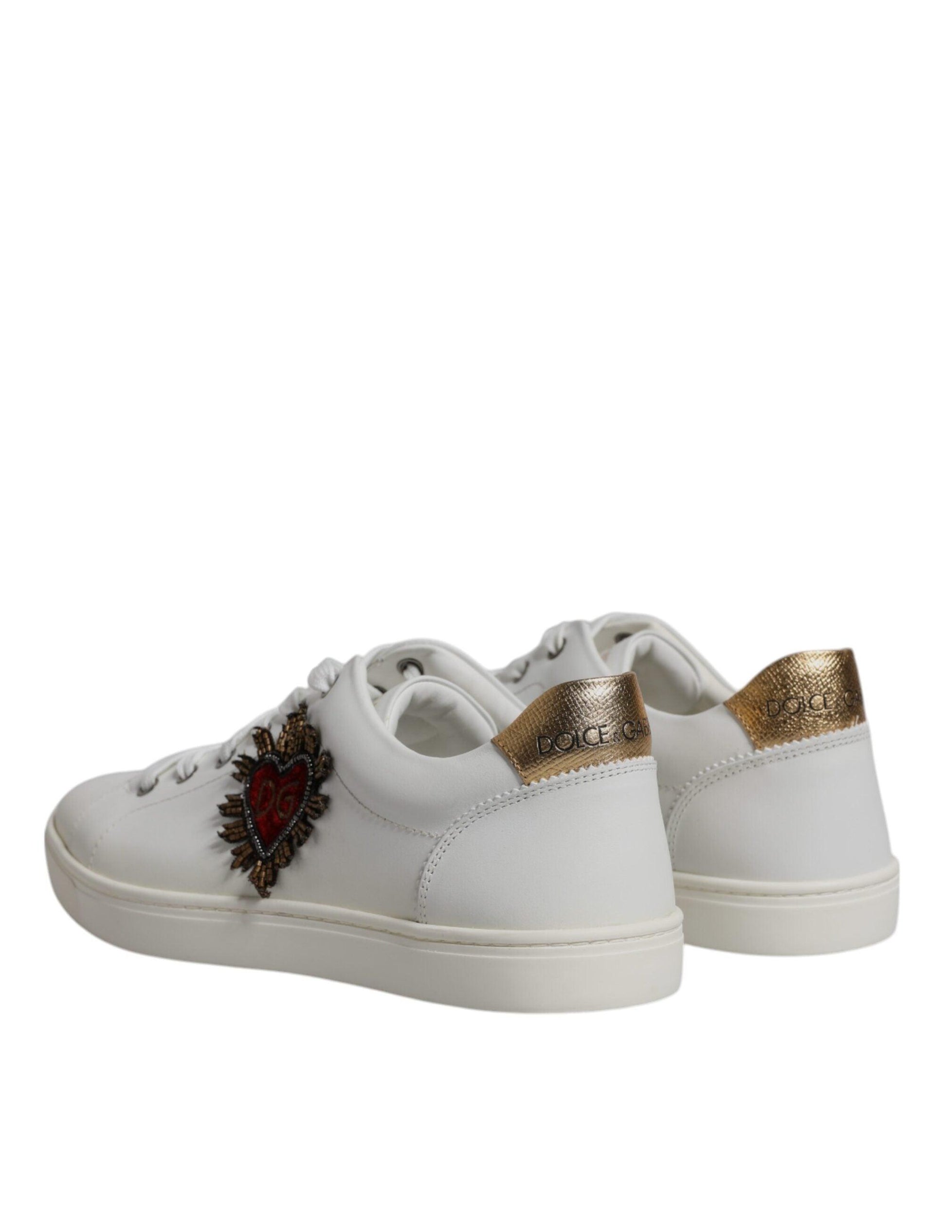 Dolce & Gabbana White London Heart Low Top Sneakers Shoes - Arichezz.store