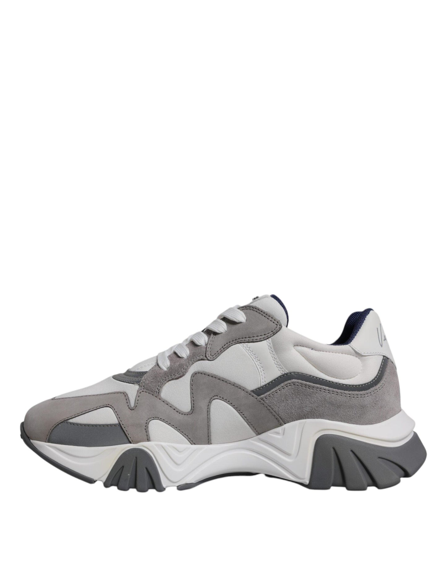 Versace Grey Leather Neoprene Chunky Low Top Squalo Sneakers Shoes - Arichezz.store