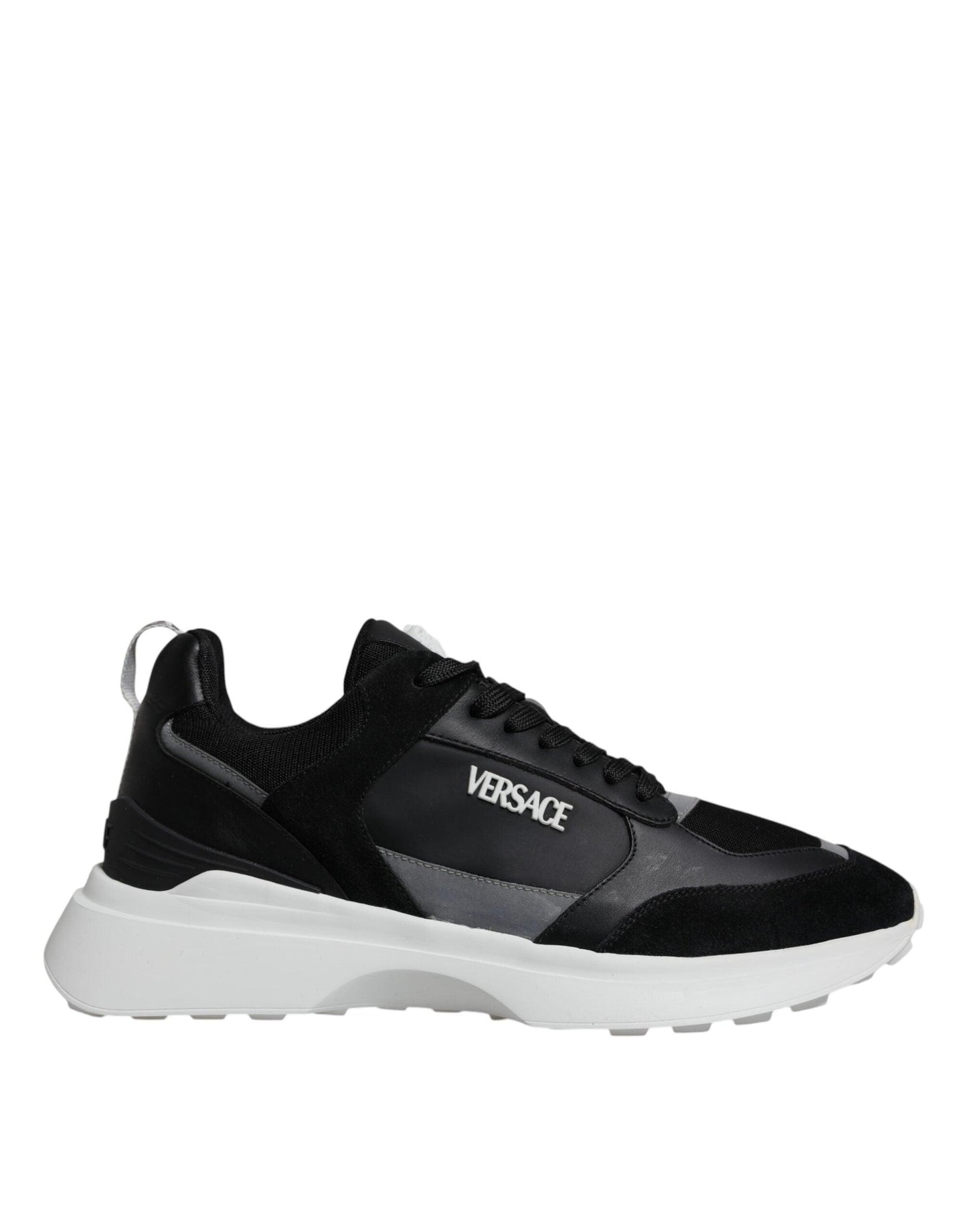 Versace Black Canvas Quad Fabric Medusa Low Top Sneaker Shoes - Arichezz.store