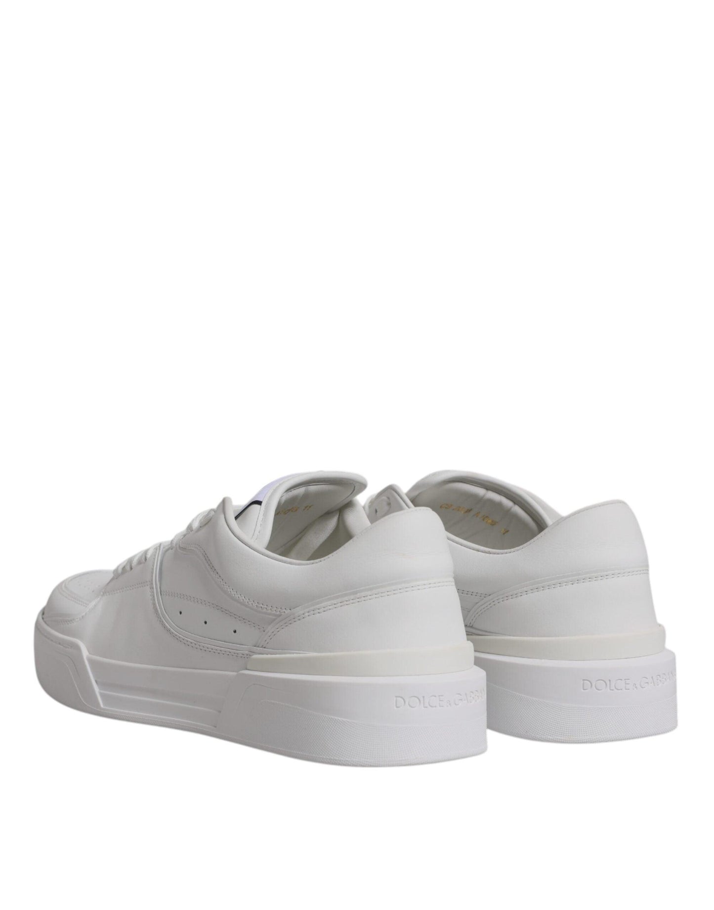 Dolce & Gabbana White Miami Leather Low Top Sneakers Shoes - Arichezz.store