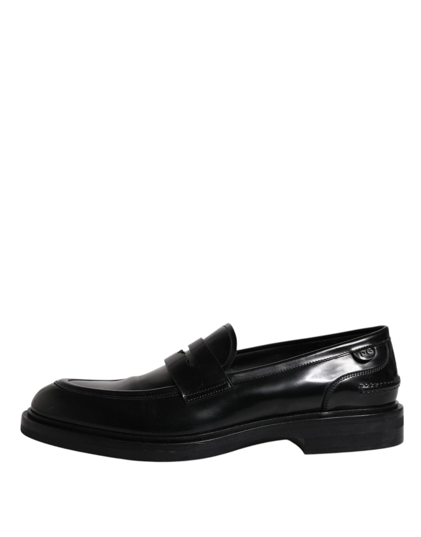 Dolce & Gabbana Black Leather Mocassin Formal Dress Shoes - Arichezz.store