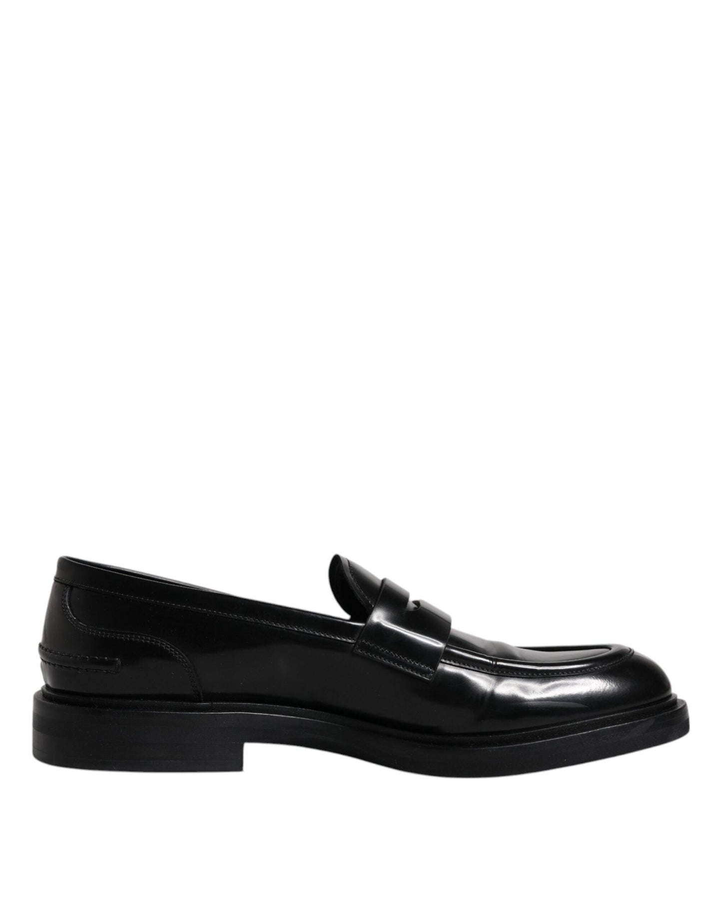 Dolce & Gabbana Black Leather Mocassin Formal Dress Shoes - Arichezz.store