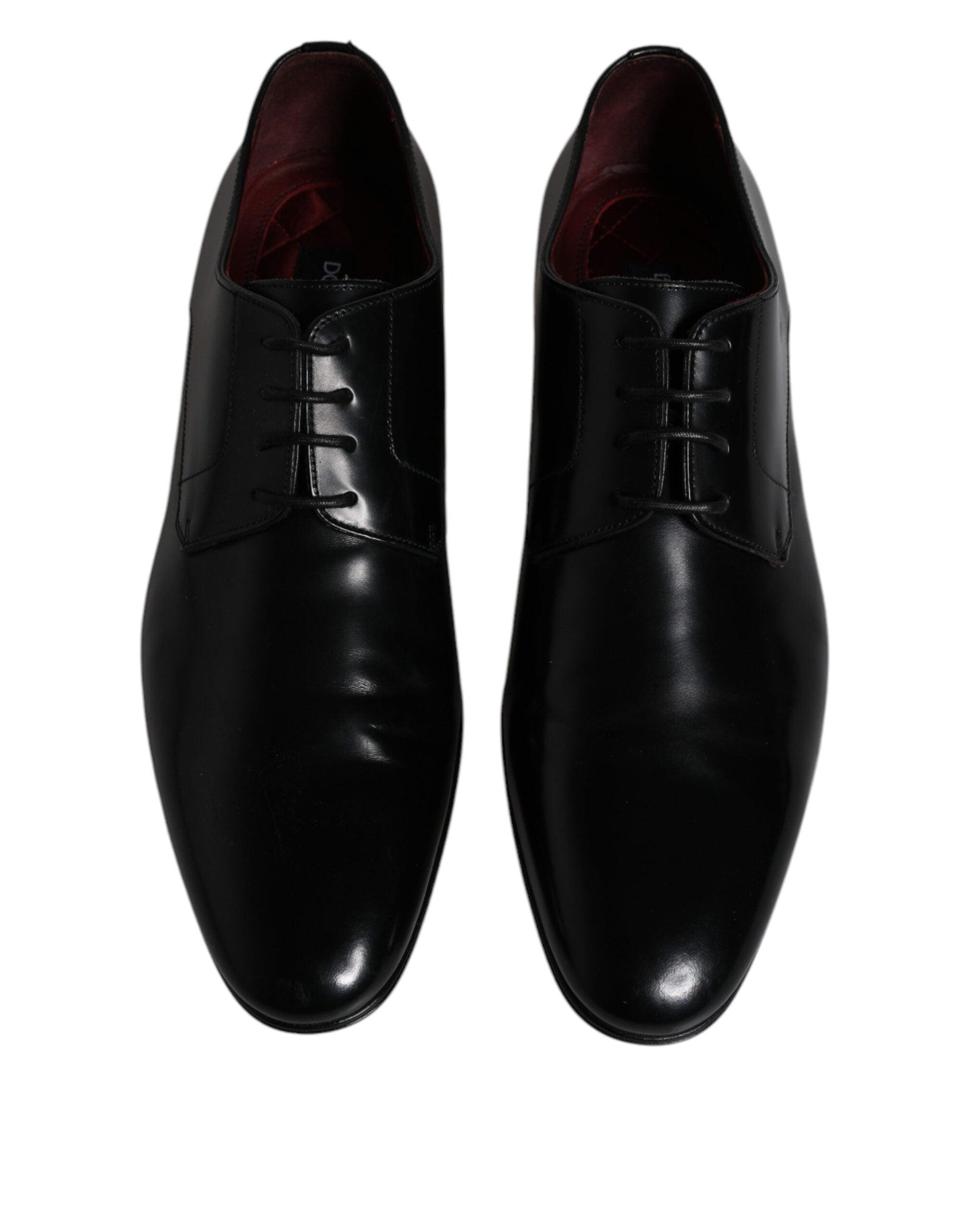 Dolce & Gabbana Black Leather Lace Up Men Derby Formal Shoes - Arichezz.store