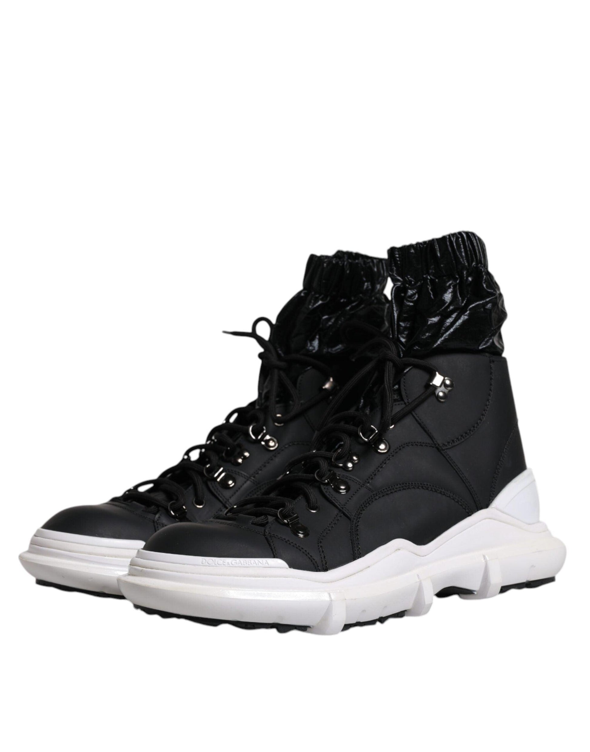 Dolce & Gabbana Black Nylon Galileo High Top Sneakers Shoes - Arichezz.store