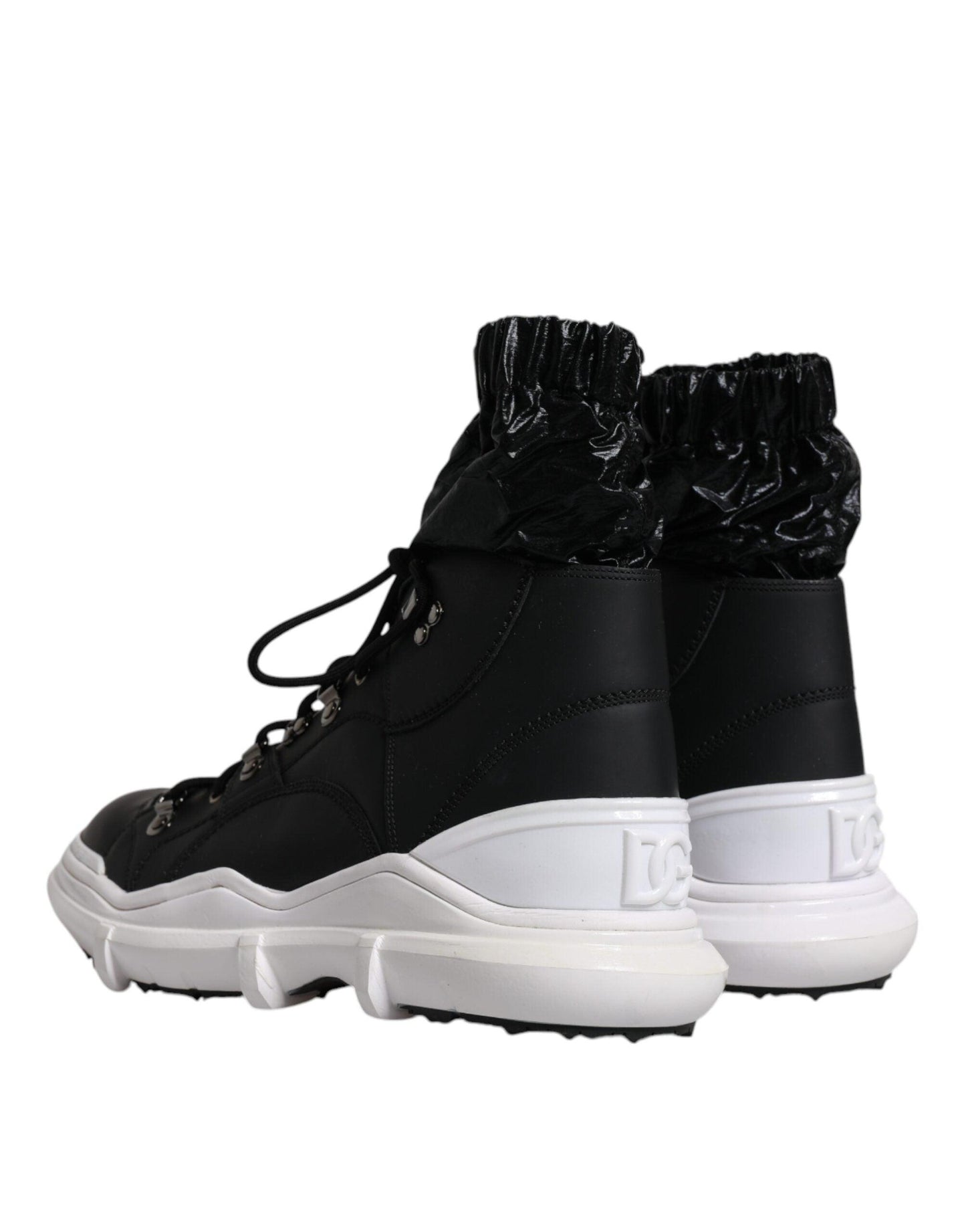 Dolce & Gabbana Black Nylon Galileo High Top Sneakers Shoes - Arichezz.store