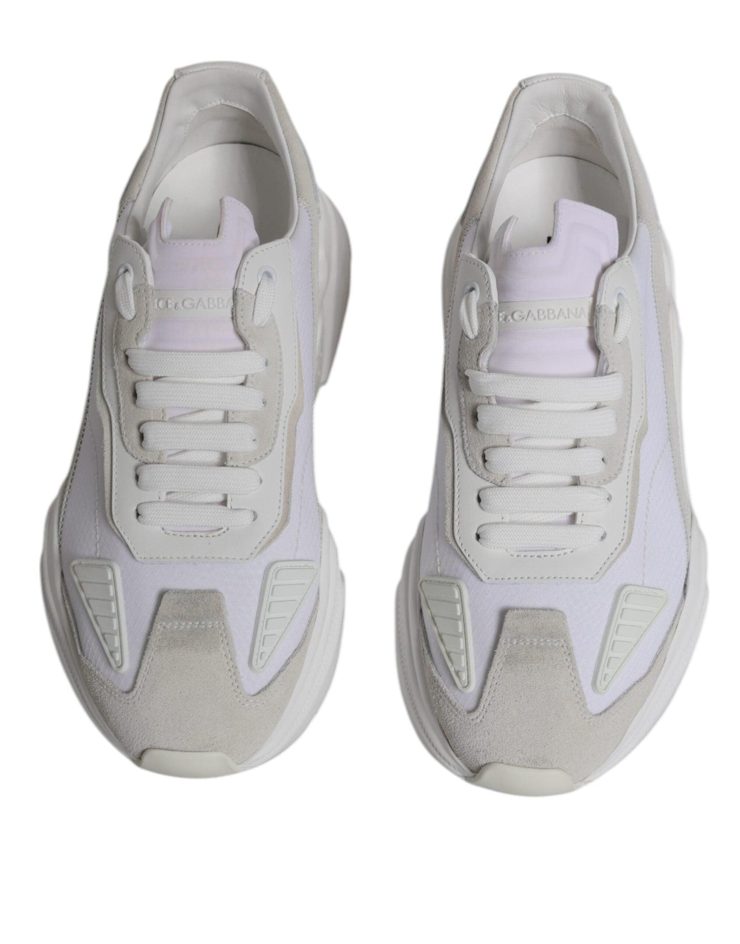 Dolce & Gabbana White Leather Daymaster Low Top Sneakers Shoes - Arichezz.store