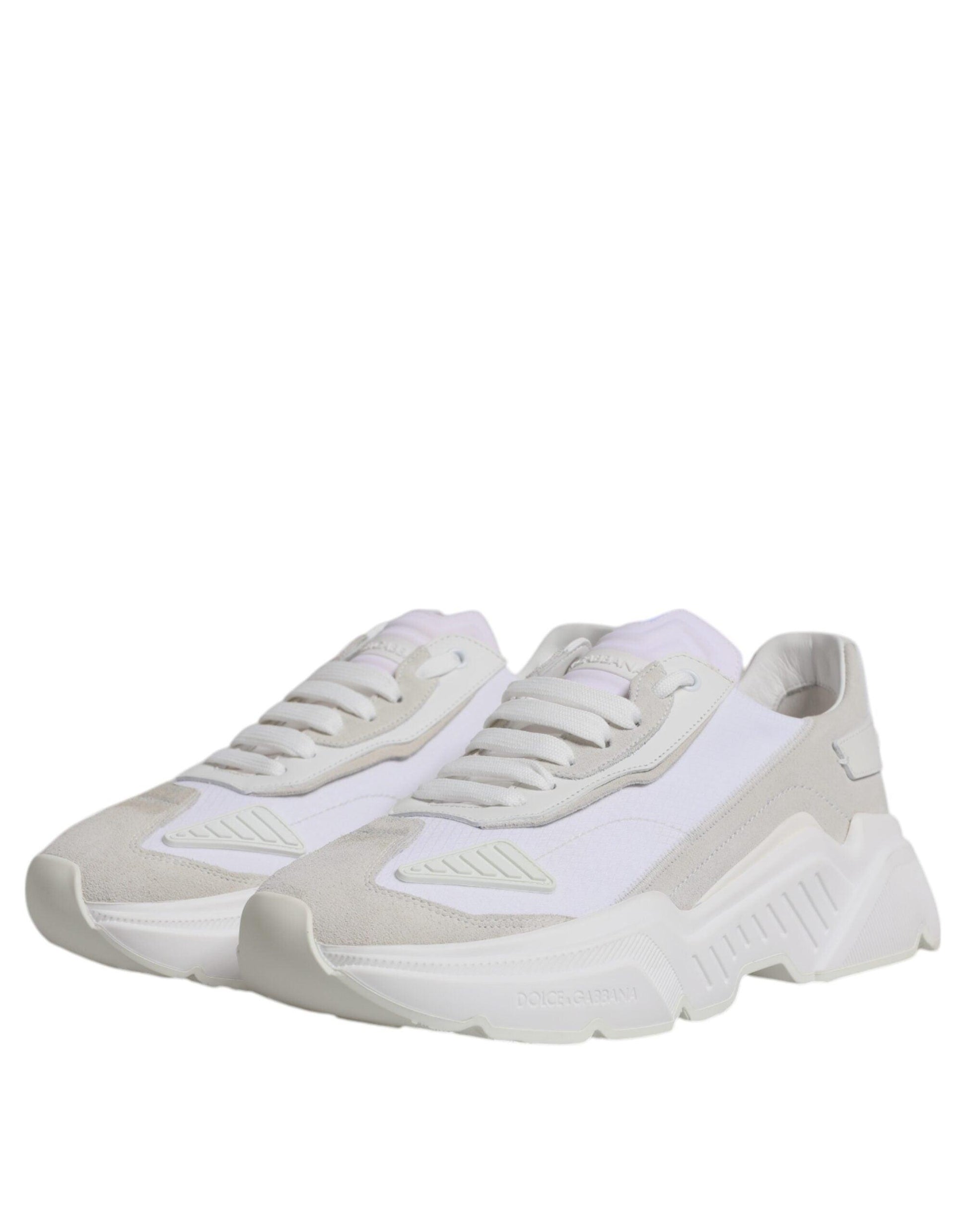 Dolce & Gabbana White Leather Daymaster Low Top Sneakers Shoes - Arichezz.store