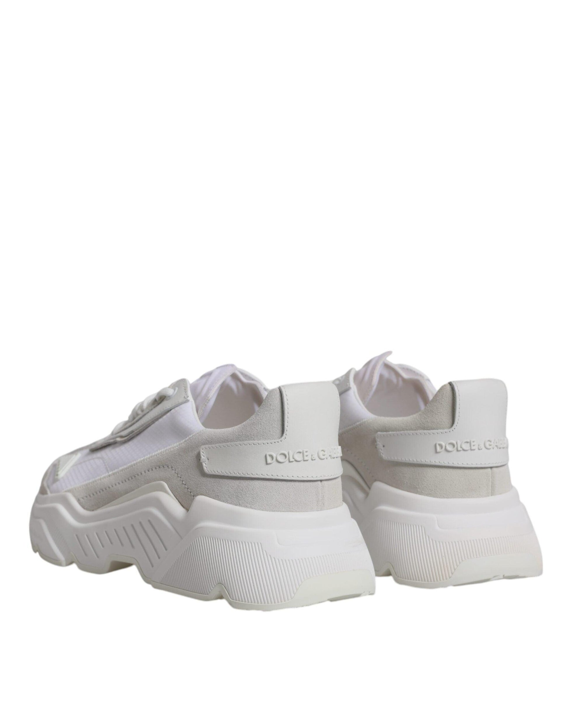 Dolce & Gabbana White Leather Daymaster Low Top Sneakers Shoes - Arichezz.store