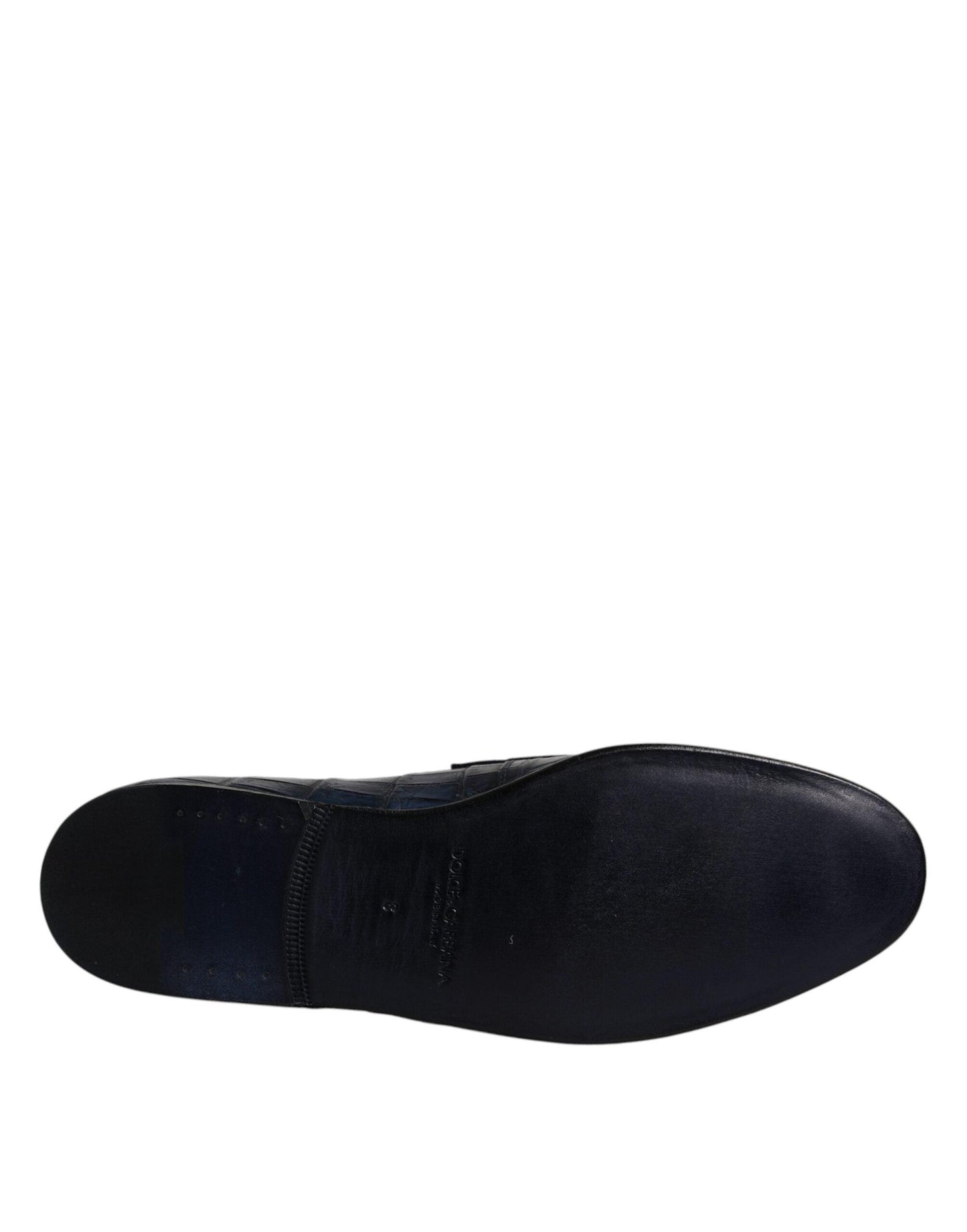 Dolce & Gabbana Blue Exotic Leather Moccasin Slip On Shoes - Arichezz.store