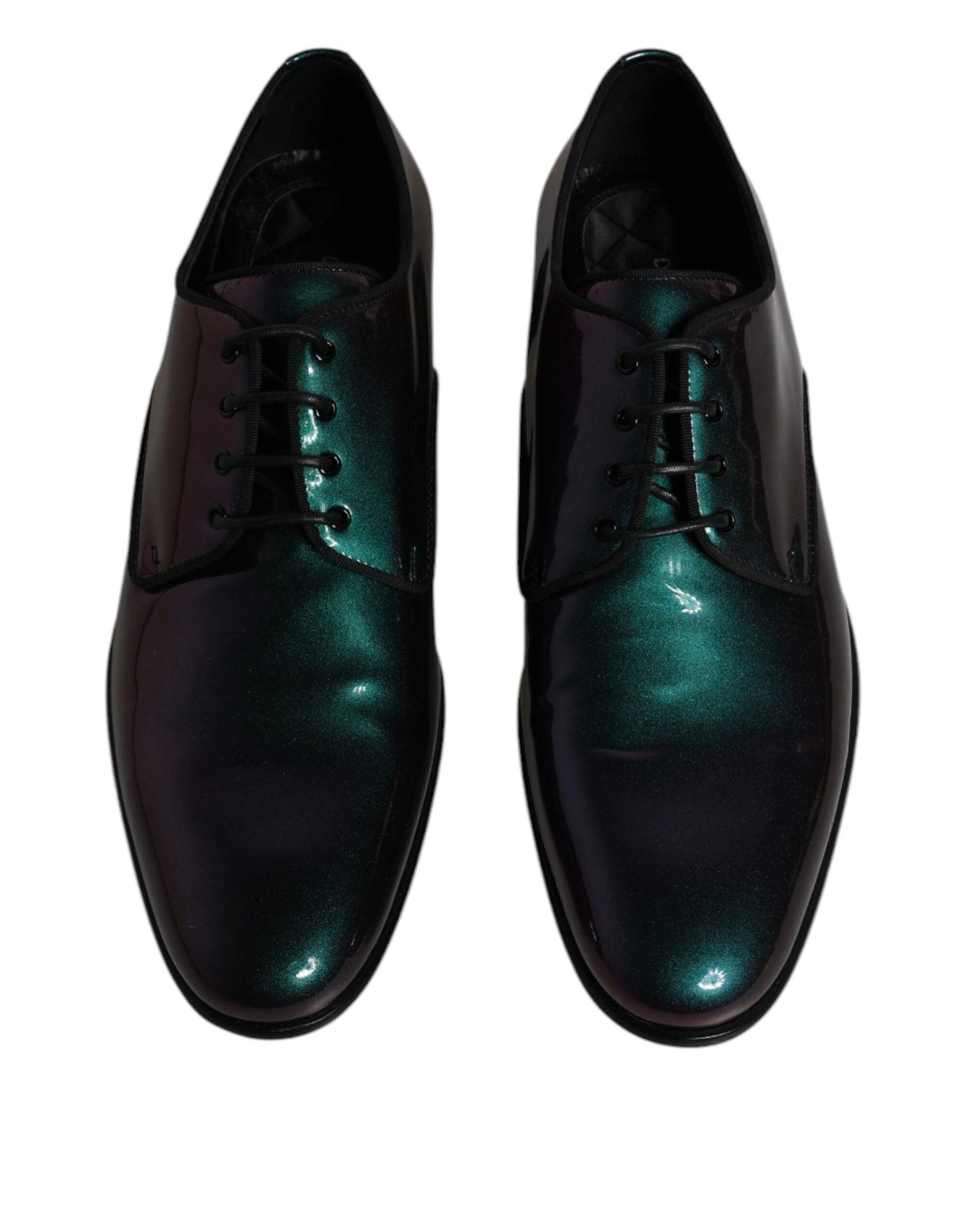 Dolce & Gabbana Peacock Patent Leather Derby Men Dress Shoes - Arichezz.store