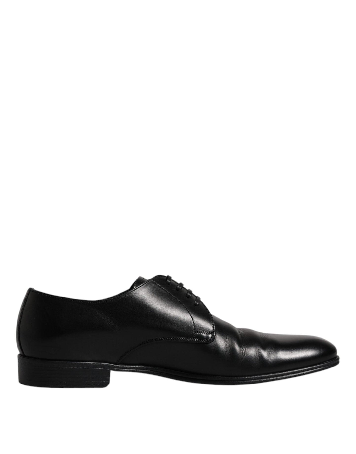 Dolce & Gabbana Black Leather Lace Up Men Derby Formal Shoes - Arichezz.store