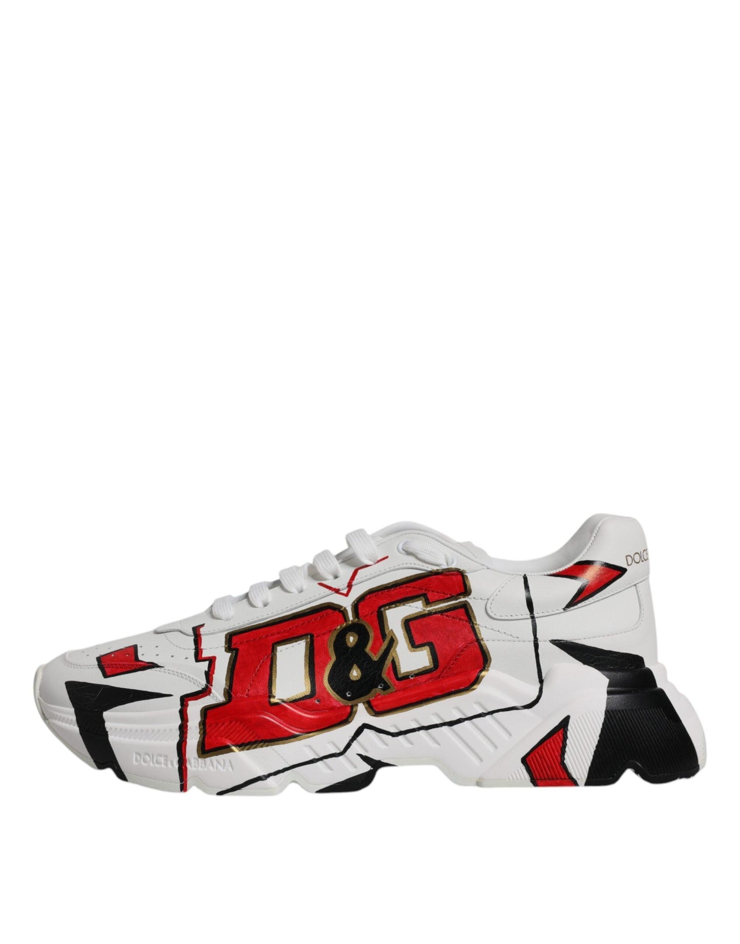 Dolce & Gabbana White Daymaster Hand Painted Sneakers Shoes - Arichezz.store