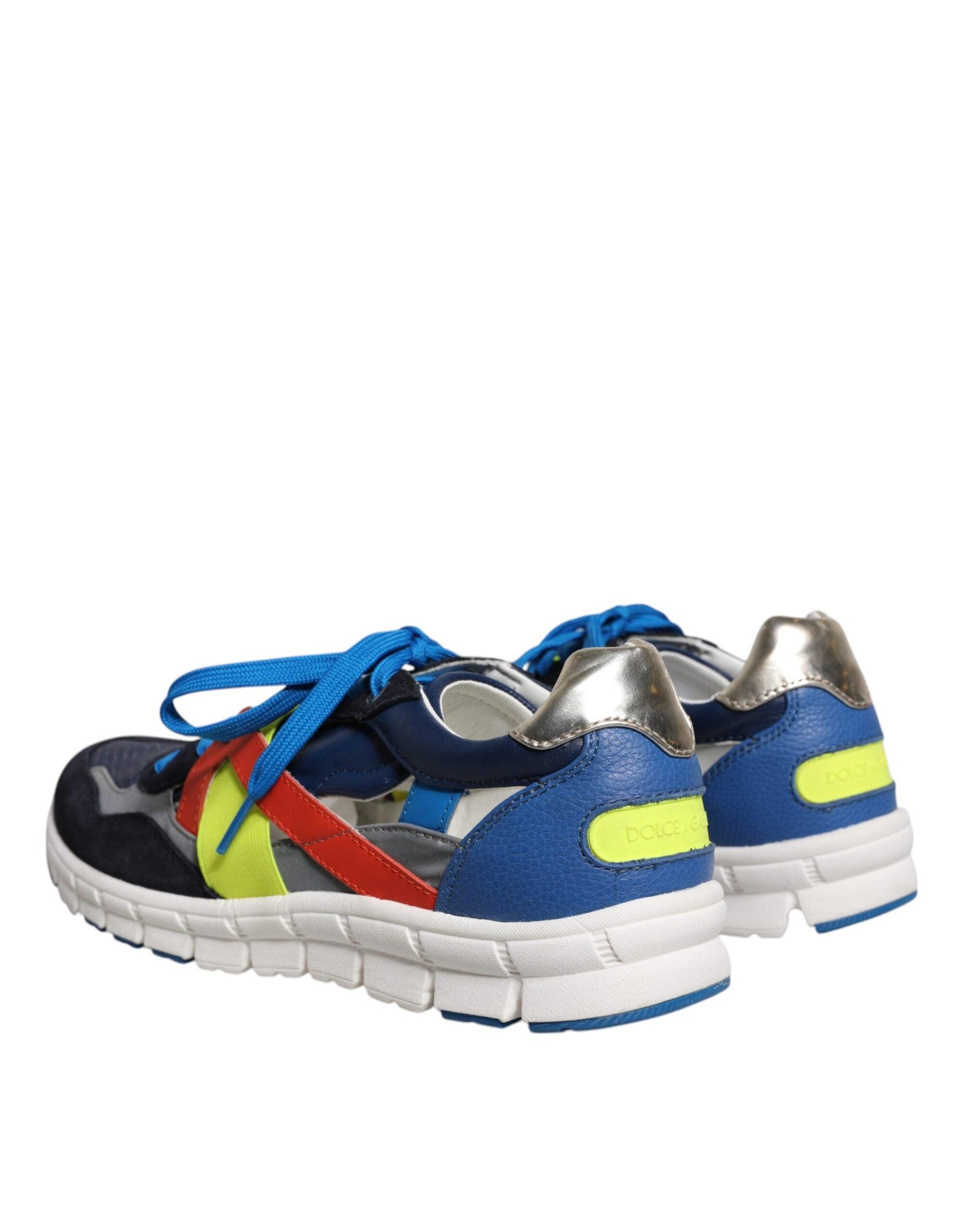 Dolce & Gabbana Multicolor Leather Suede Low Top Sneakers Shoes - Arichezz.store