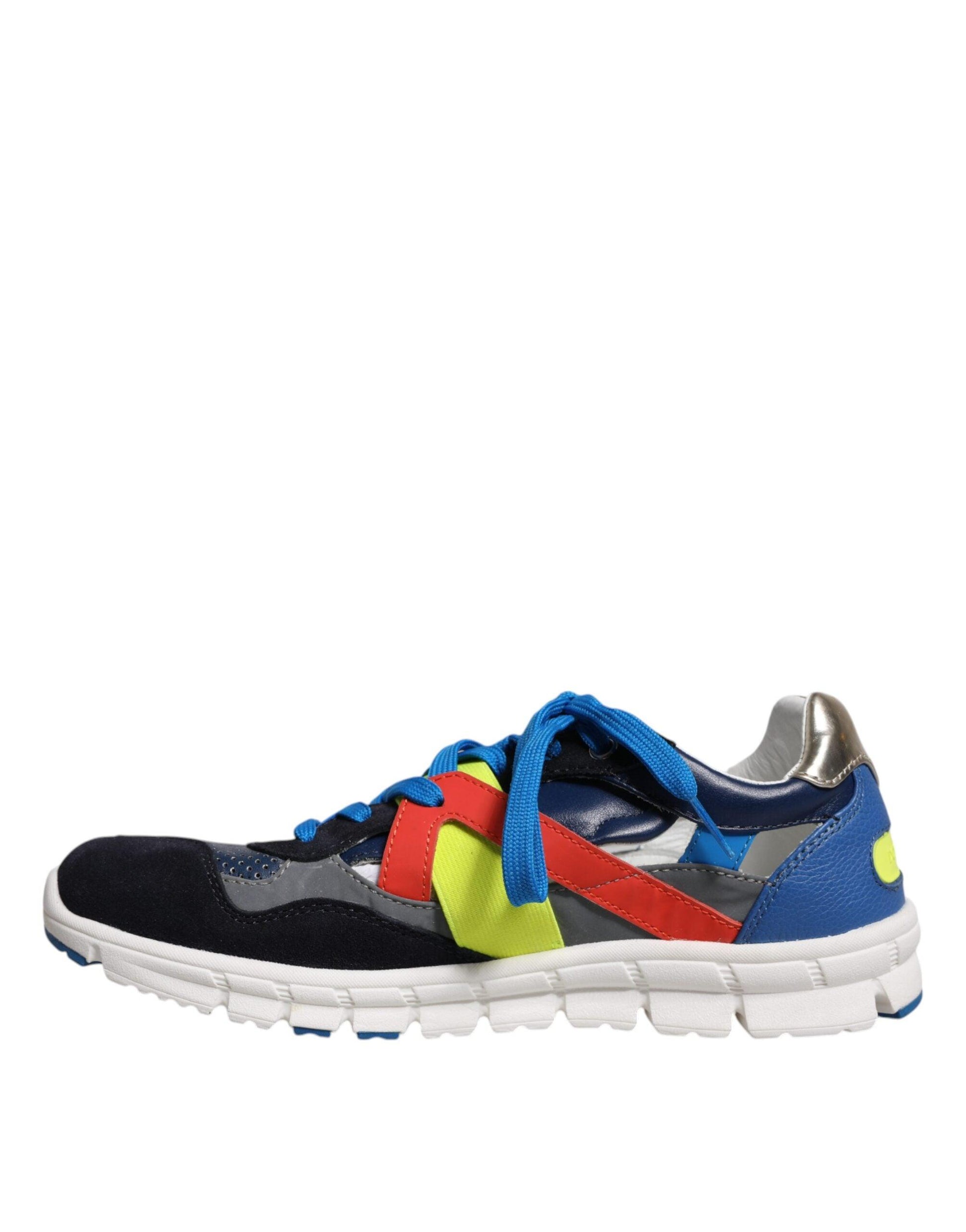 Dolce & Gabbana Multicolor Leather Suede Low Top Sneakers Shoes - Arichezz.store