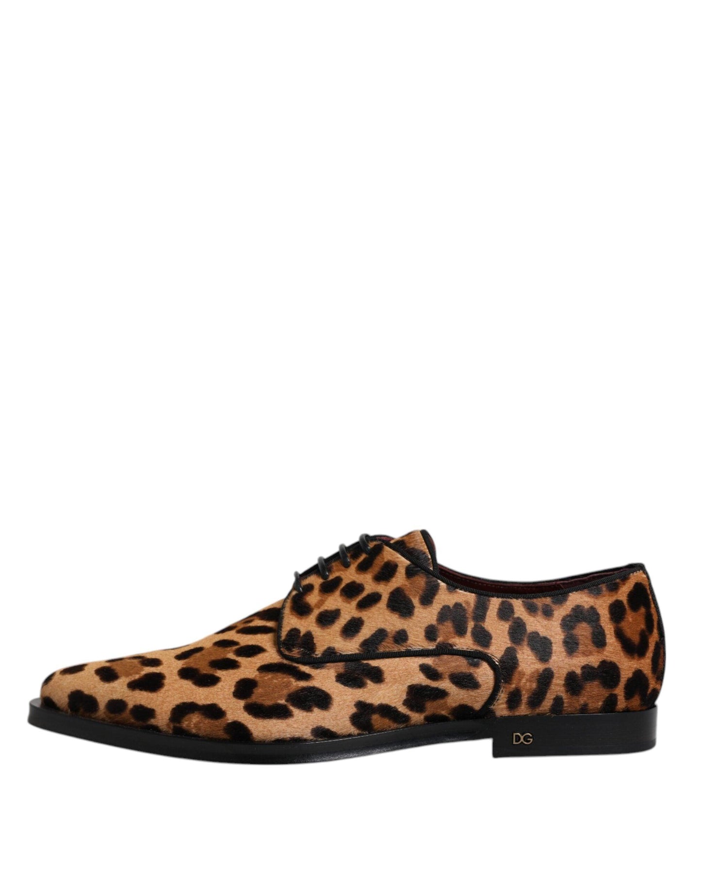 Dolce & Gabbana Brown Leopard Derby Formal Men Dress Shoes - Arichezz.store