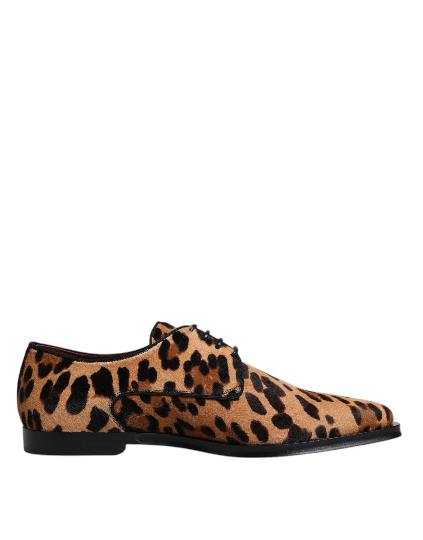 Dolce & Gabbana Brown Leopard Derby Formal Men Dress Shoes - Arichezz.store