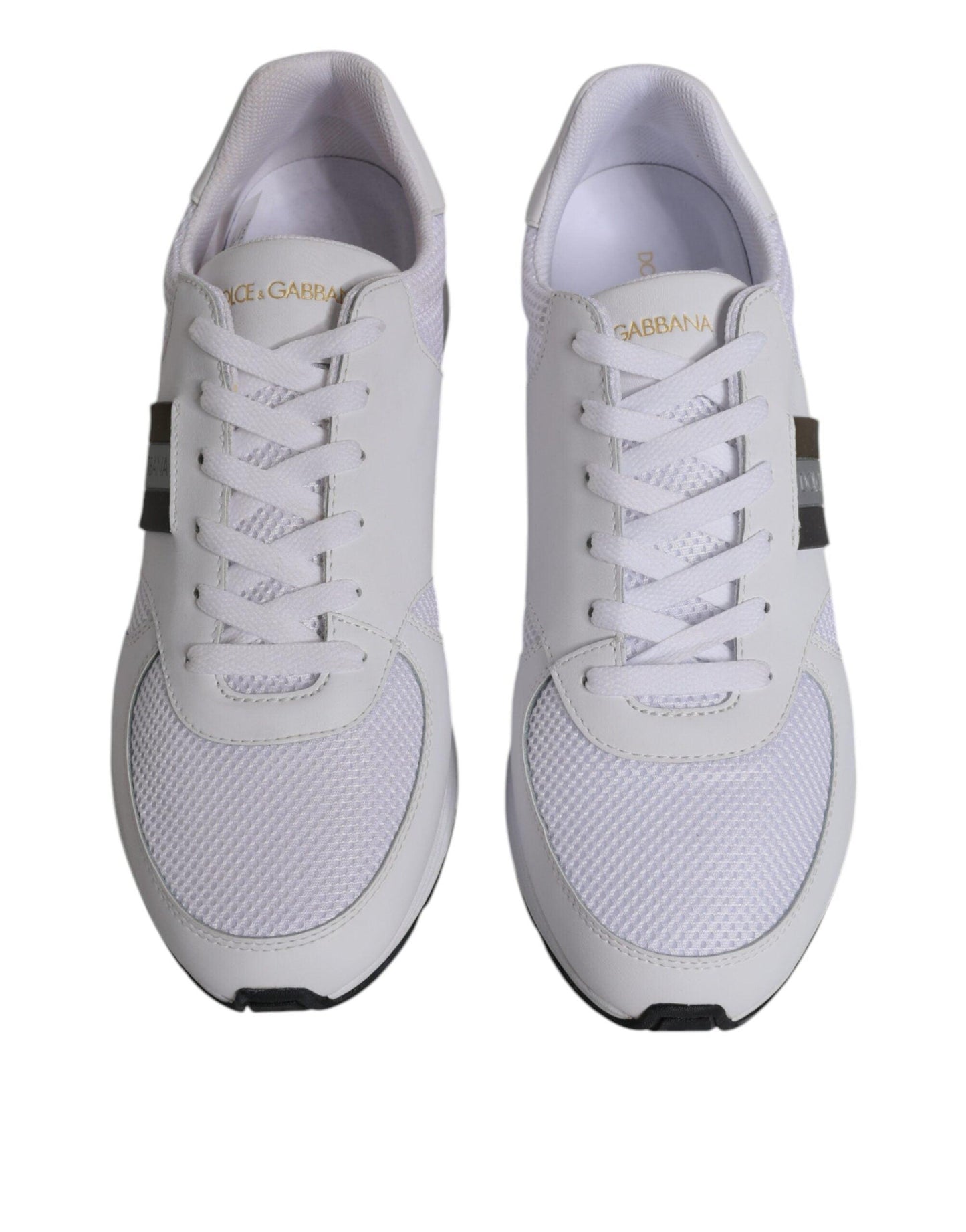 Dolce & Gabbana White Logo Leather Casual Men Sneakers Shoes - Arichezz.store