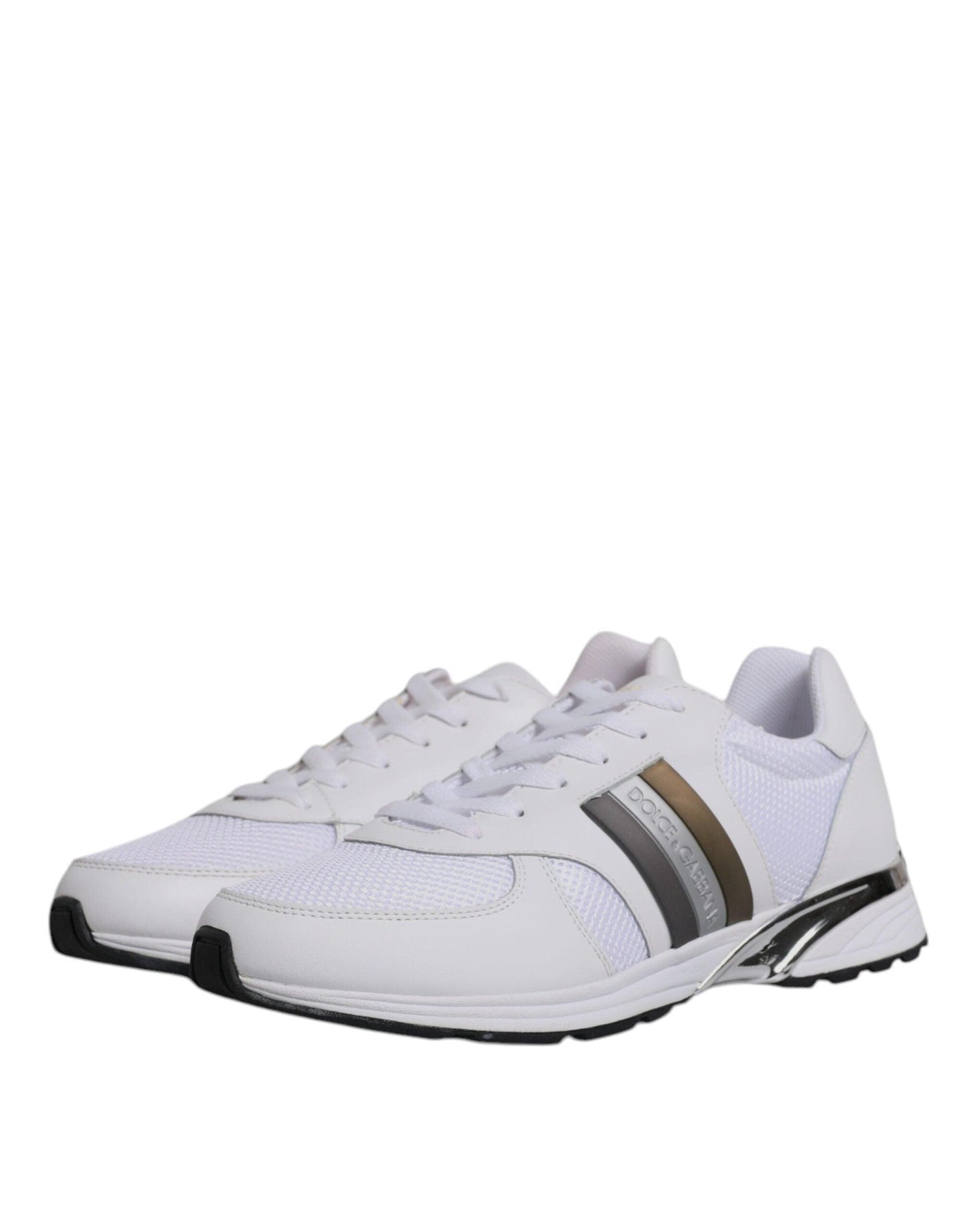 Dolce & Gabbana White Logo Leather Casual Men Sneakers Shoes - Arichezz.store