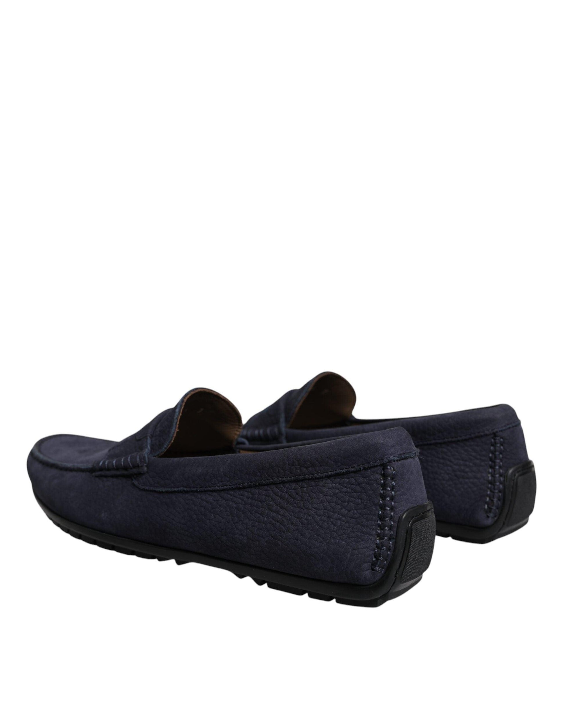 Dolce & Gabbana Blue Calf Leather Slip On Men Moccasin Shoes - Arichezz.store