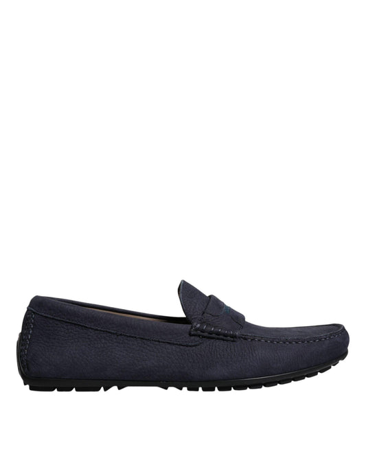 Dolce & Gabbana Blue Calf Leather Slip On Men Moccasin Shoes - Arichezz.store