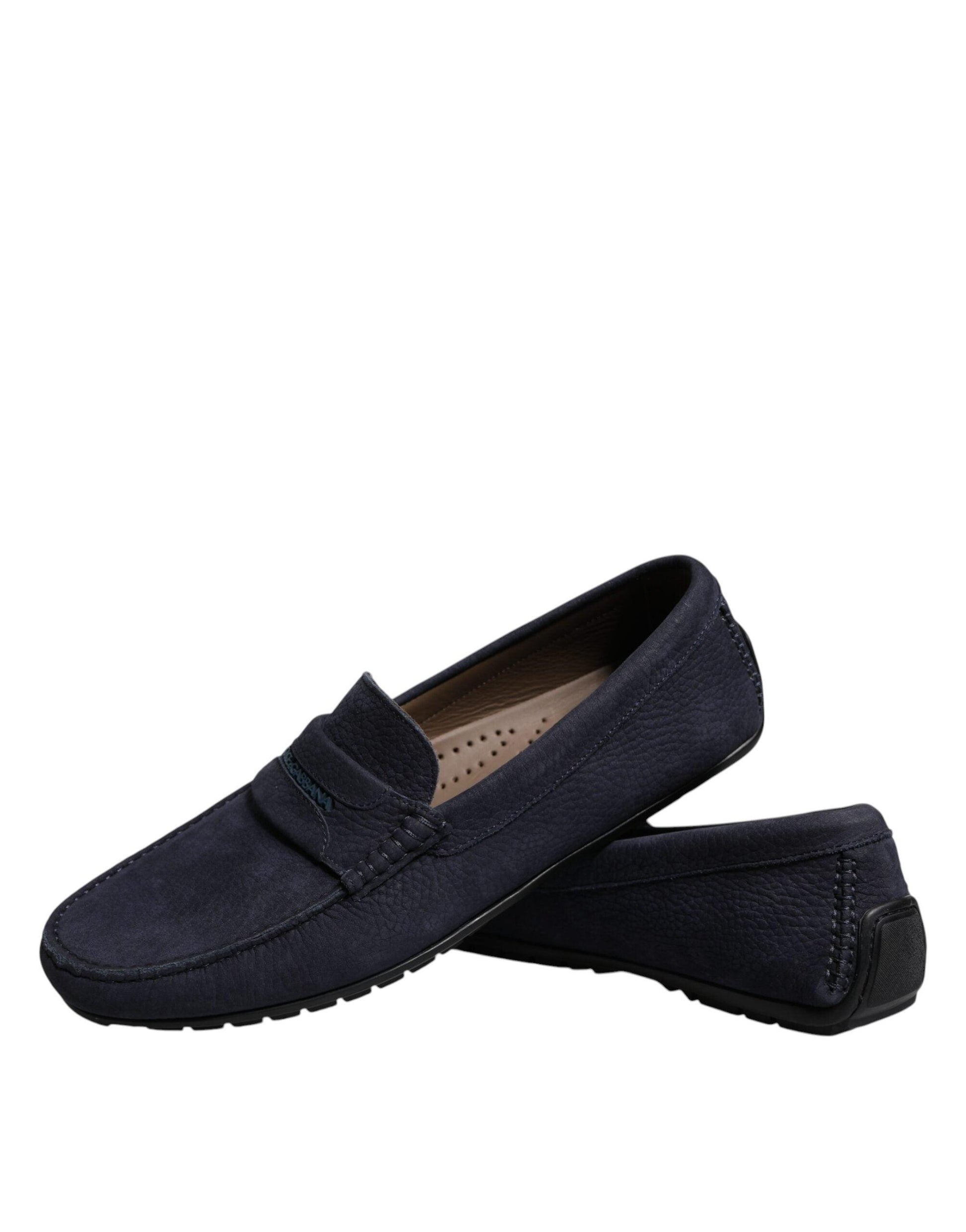 Dolce & Gabbana Blue Calf Leather Slip On Men Moccasin Shoes - Arichezz.store