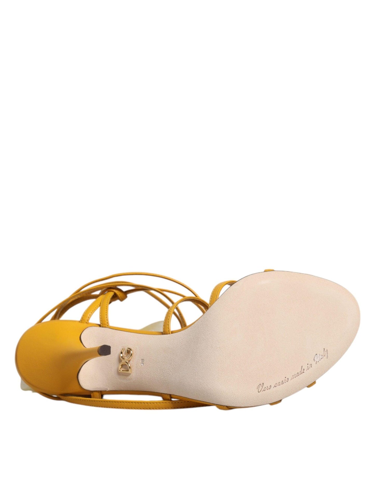 Dolce & Gabbana Orange Flower Applique Keira Sandals Shoes - Arichezz.store