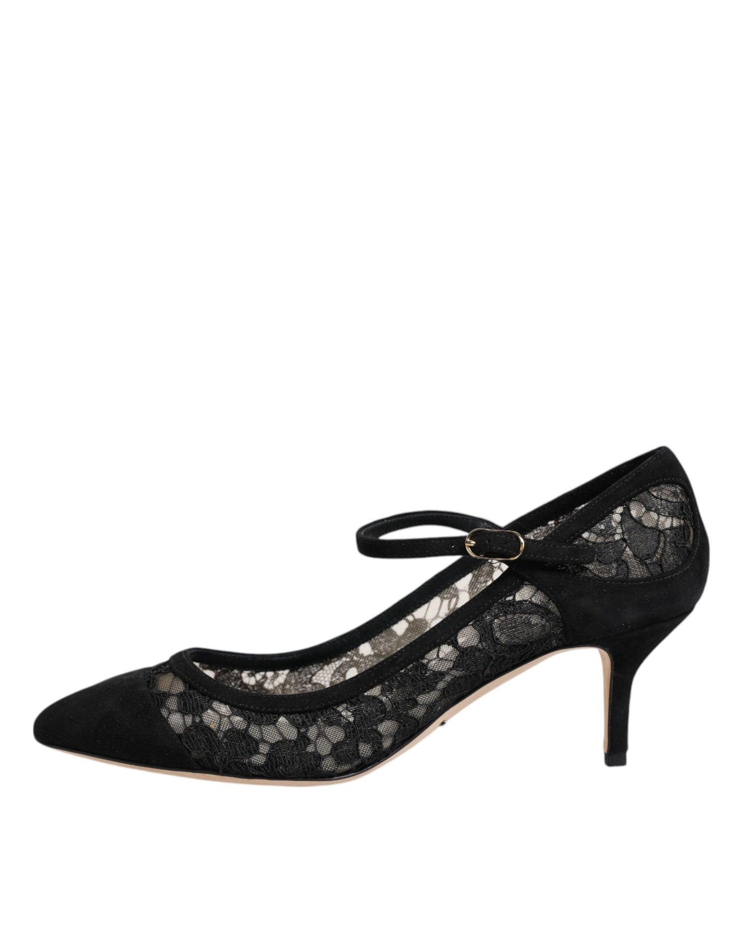 Dolce & Gabbana Black Mary Jane Taormina Lace Pumps Shoes - Arichezz.store