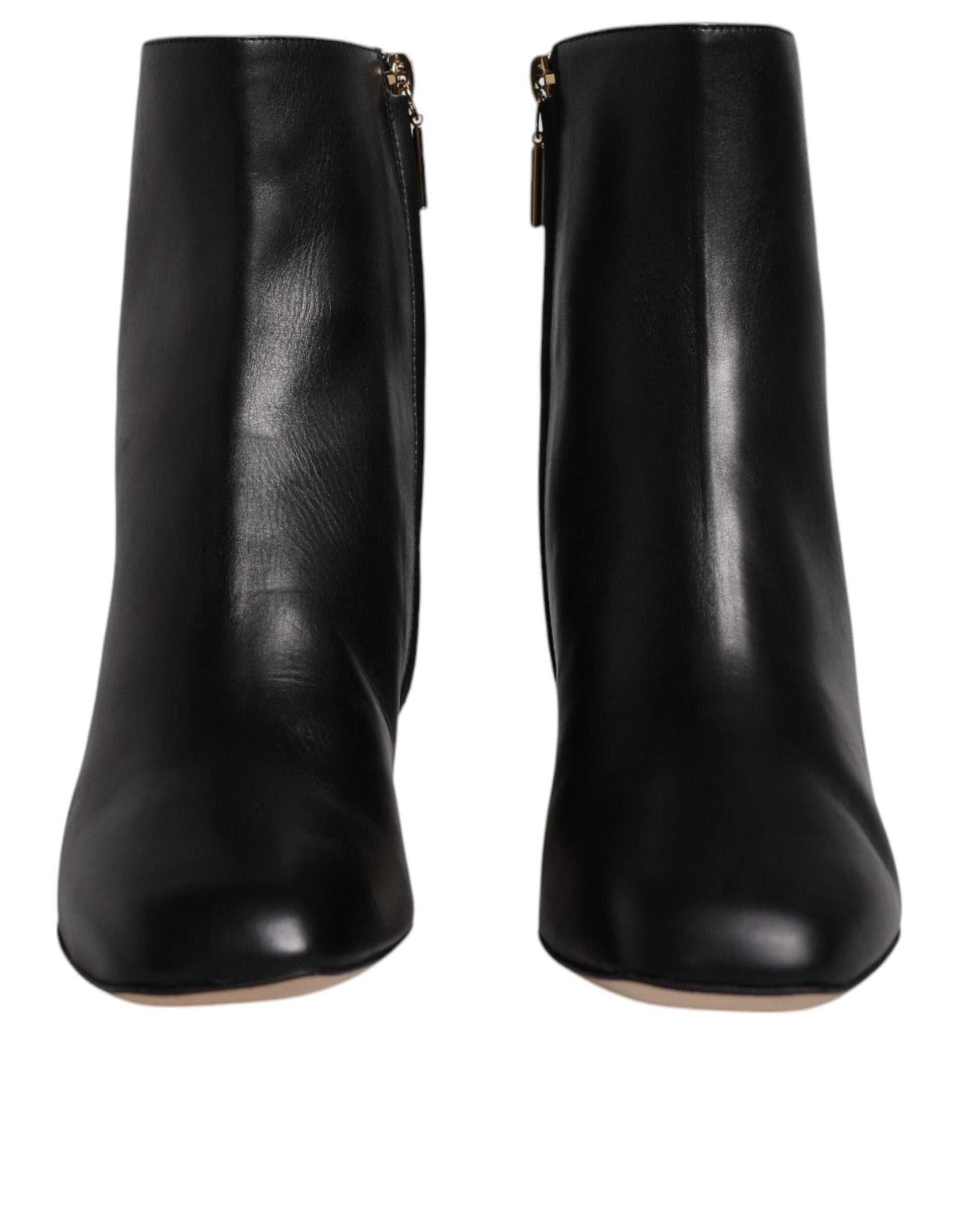 Dolce & Gabbana Black Jackie Leather Mid Calf Boots Shoes - Arichezz.store