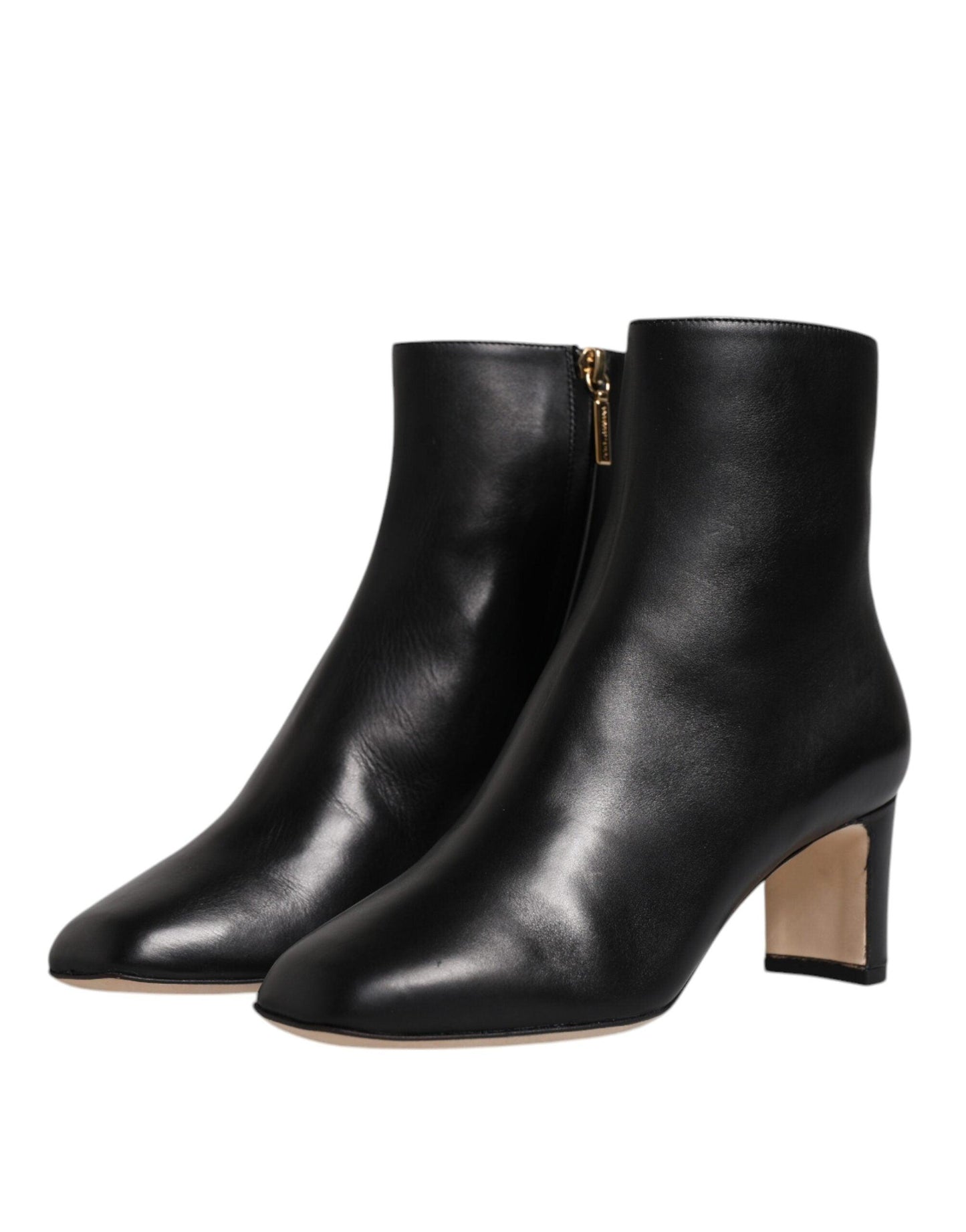 Dolce & Gabbana Black Jackie Leather Mid Calf Boots Shoes - Arichezz.store