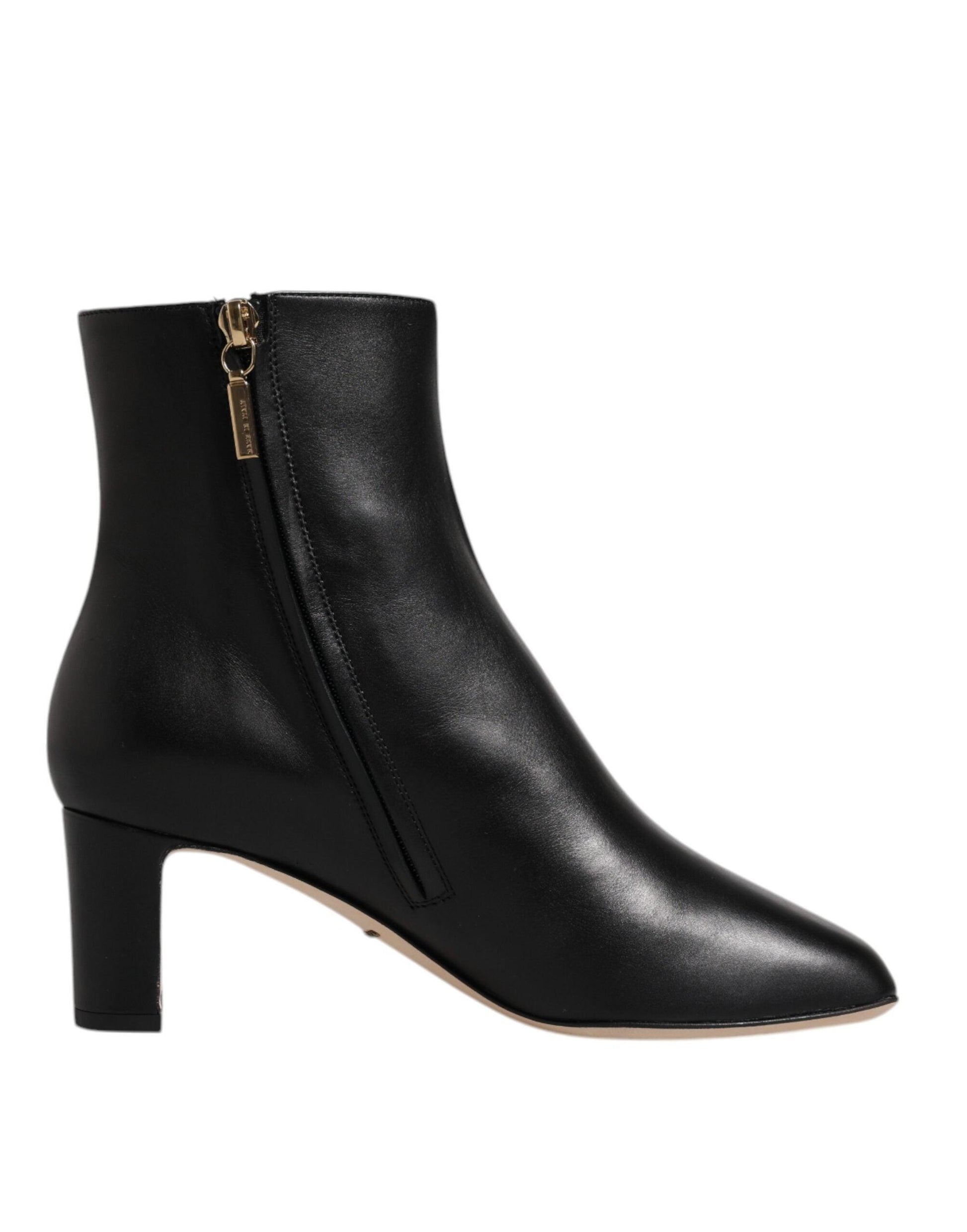 Dolce & Gabbana Black Jackie Leather Mid Calf Boots Shoes - Arichezz.store