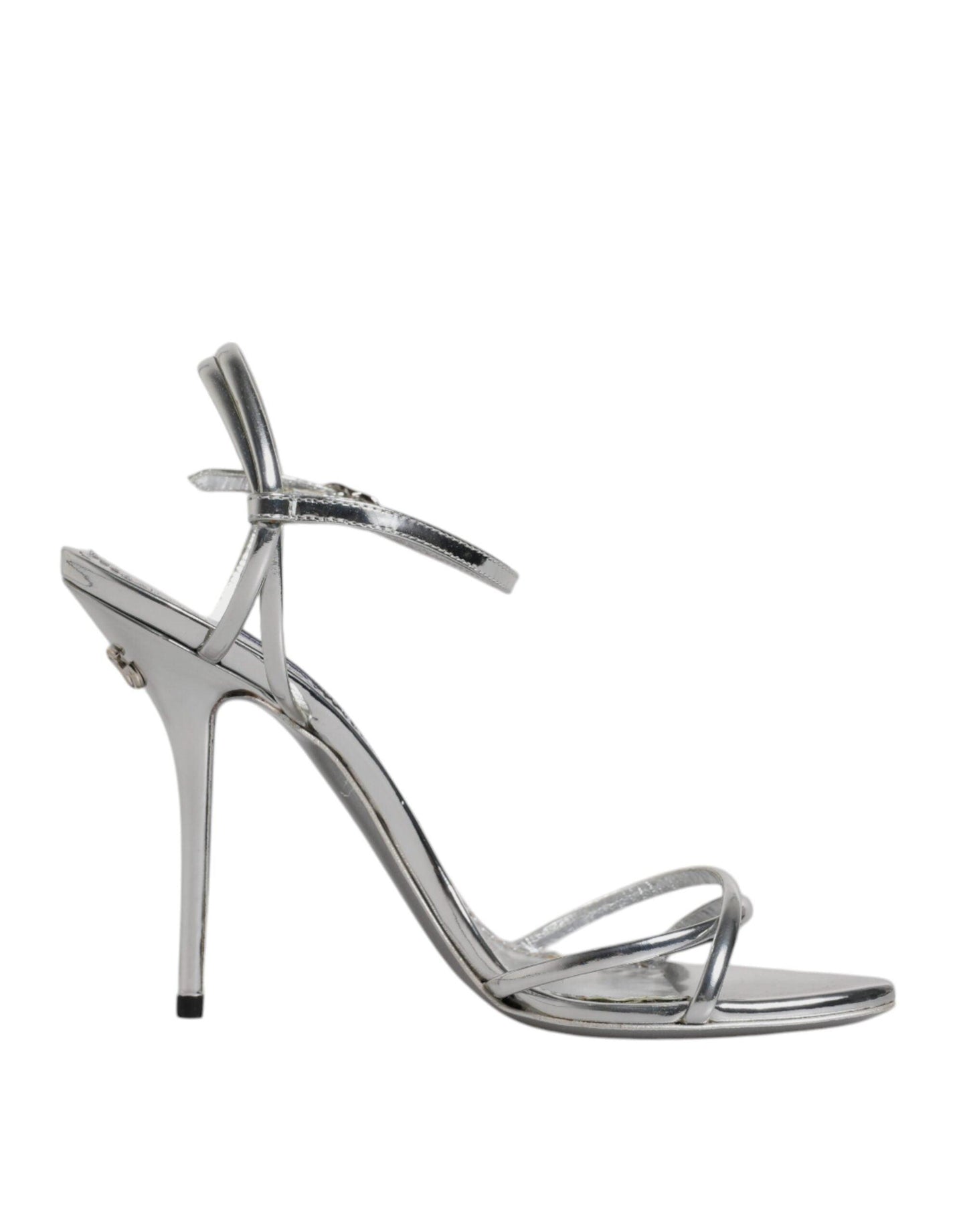 Dolce & Gabbana Silver Keira Ankle Strap Sandals Shoes - Arichezz.store