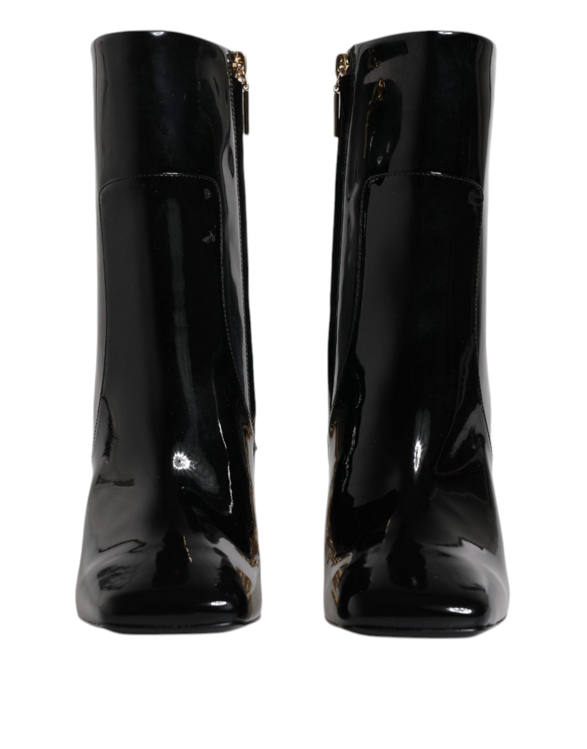 Dolce & Gabbana Black Jackie Leather Mid Calf Boots Shoes - Arichezz.store