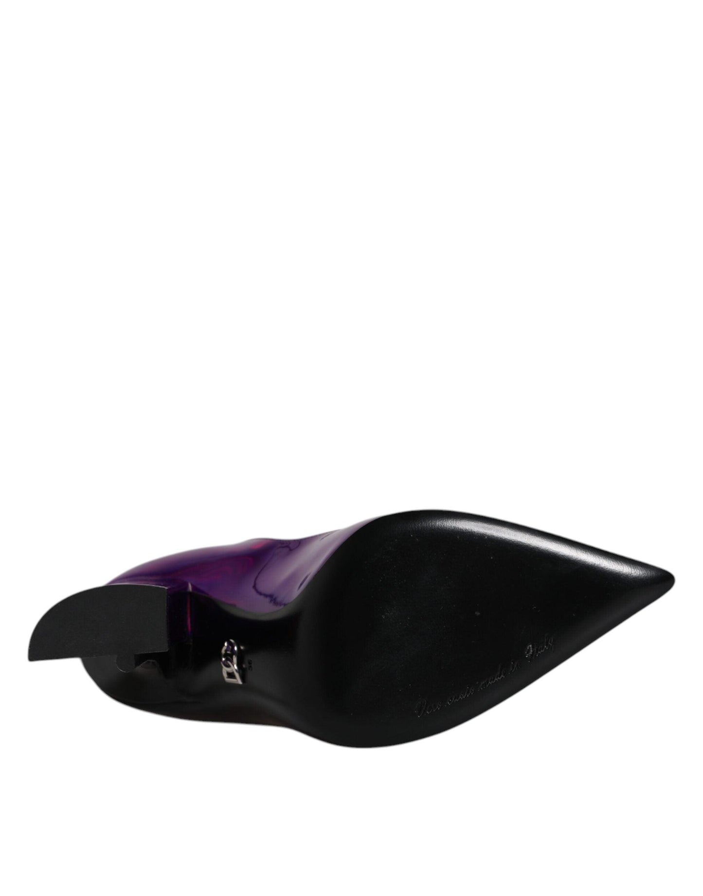 Dolce & Gabbana Purple Black Pointed Ankle Boots Shoes - Arichezz.store