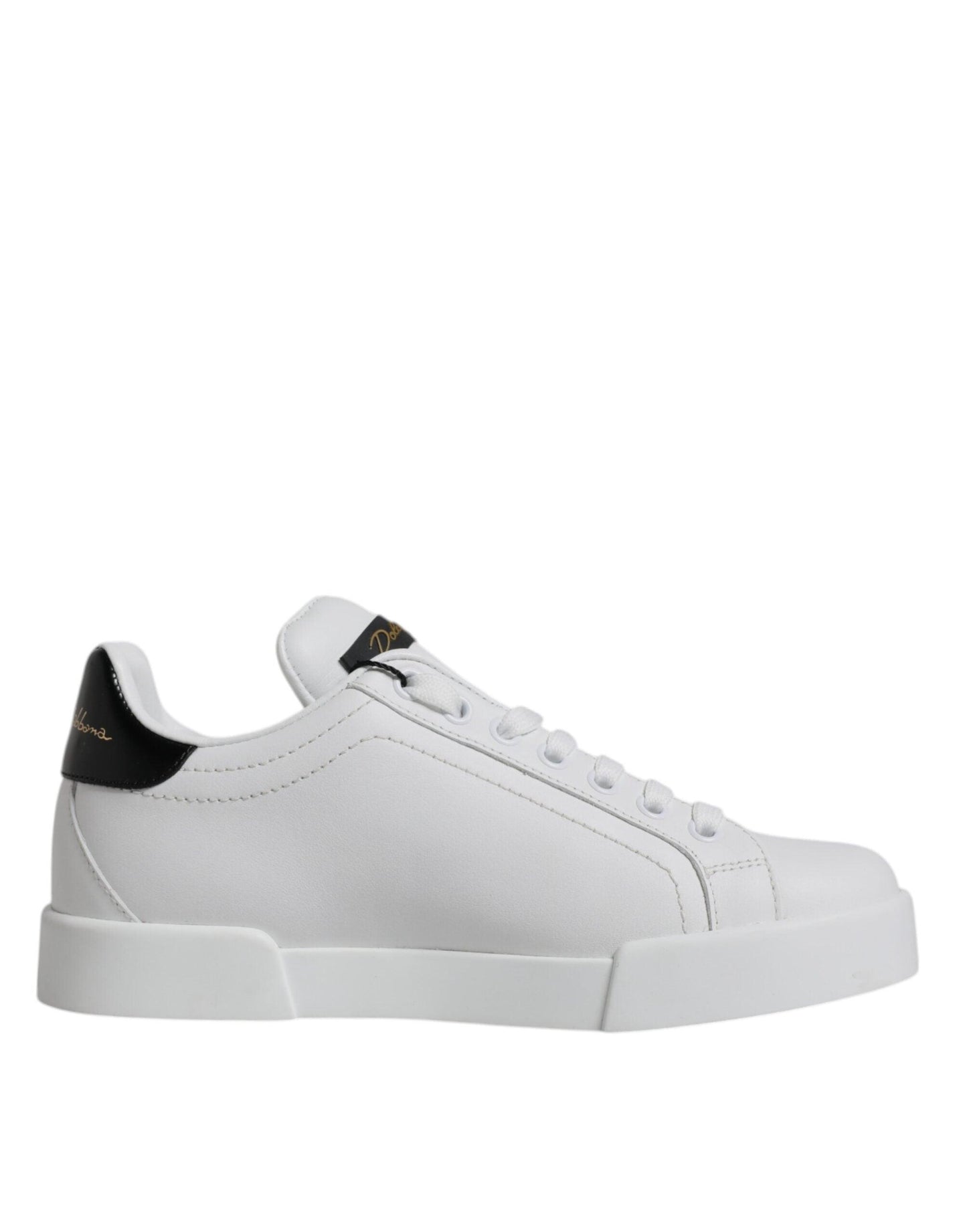 Dolce & Gabbana White Leather Classic Low Top Sneakers Shoes - Arichezz.store