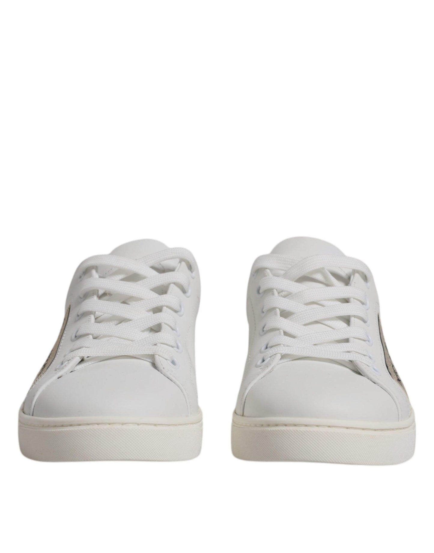 Dolce & Gabbana White London Calf Leather Sneakers Shoes - Arichezz.store