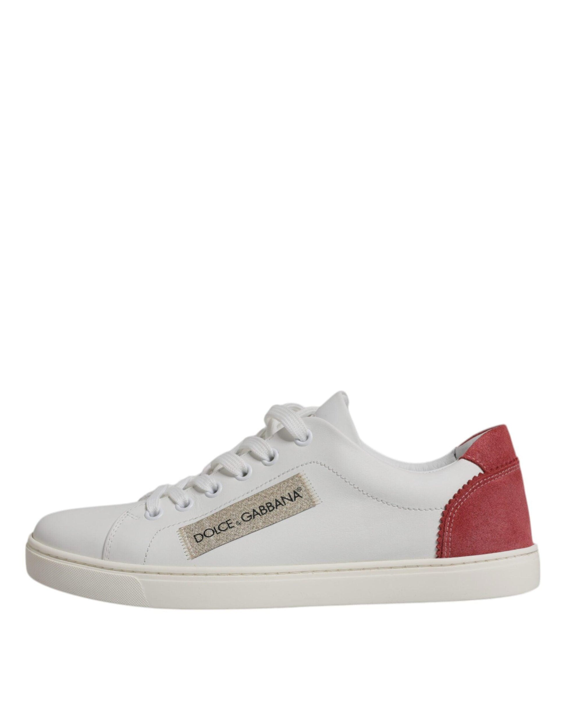 Dolce & Gabbana White London Calf Leather Sneakers Shoes - Arichezz.store