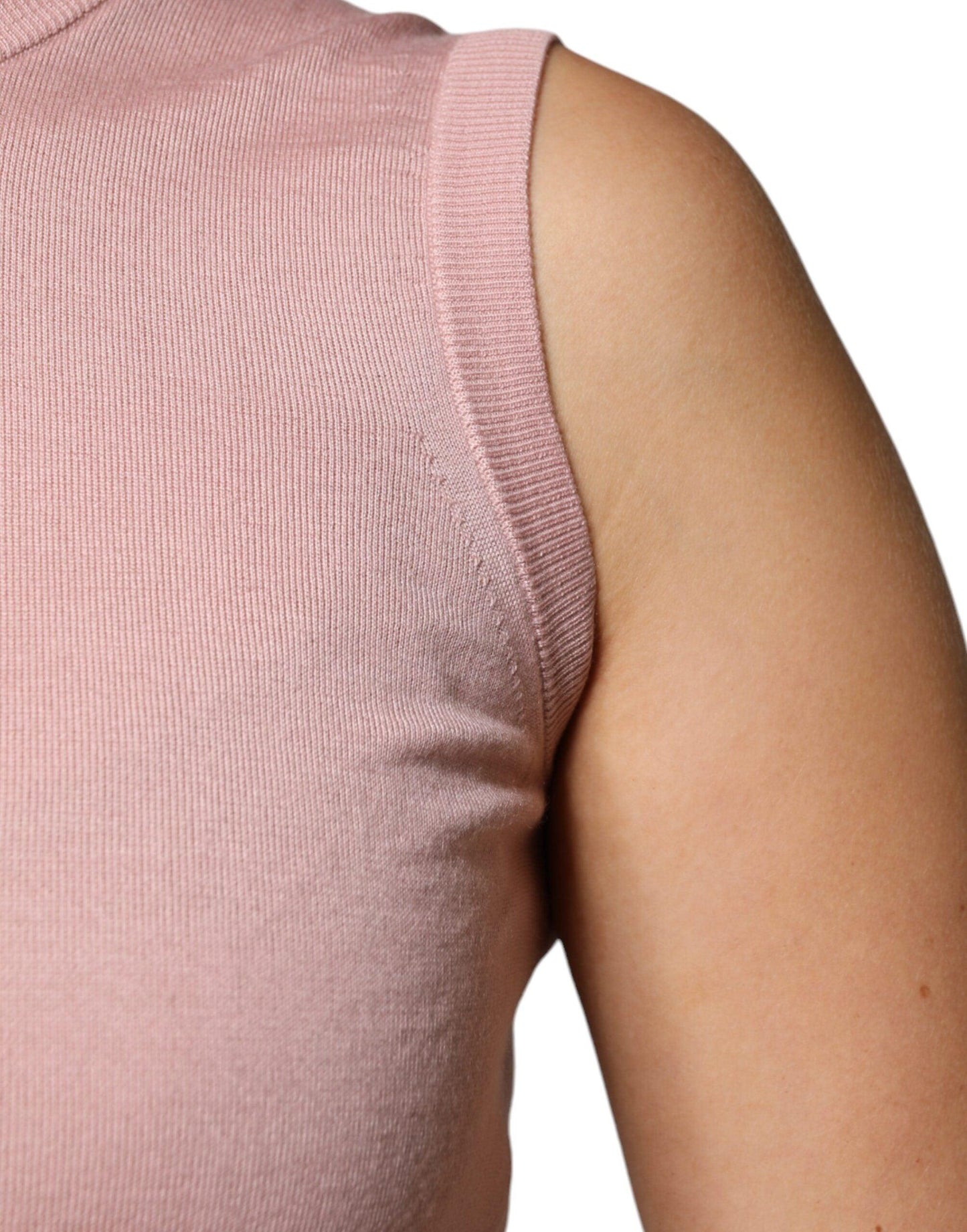 Dolce & Gabbana Pink Cashmere Knitted Sleeveless Tank Top - Arichezz.store