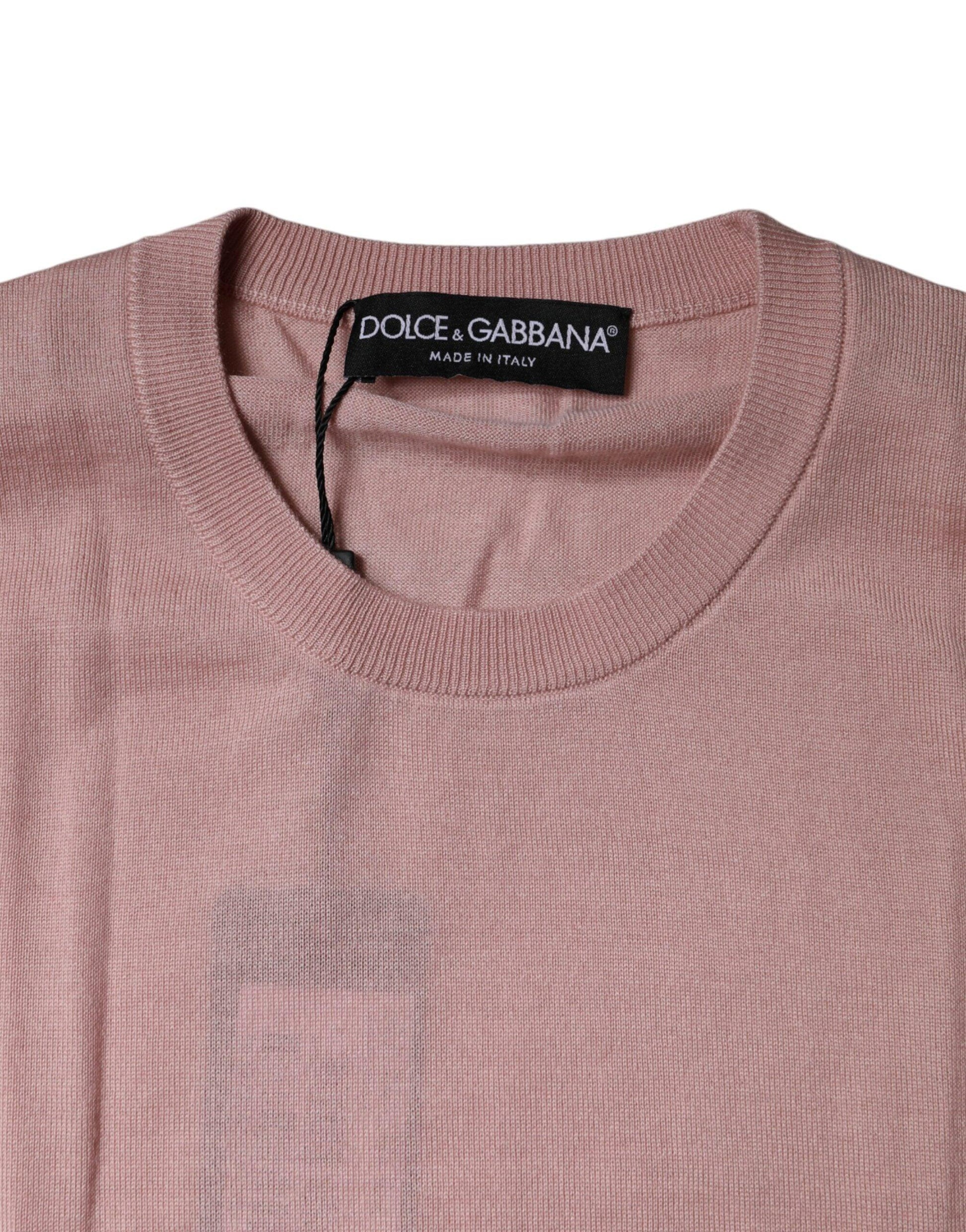 Dolce & Gabbana Pink Cashmere Knitted Sleeveless Tank Top - Arichezz.store