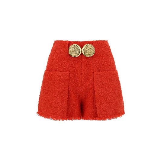 Balmain 2 Pkts Btn Escargot Belted Tweed Shorts - Arichezz.store