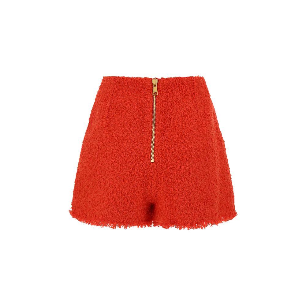 Balmain 2 Pkts Btn Escargot Belted Tweed Shorts - Arichezz.store