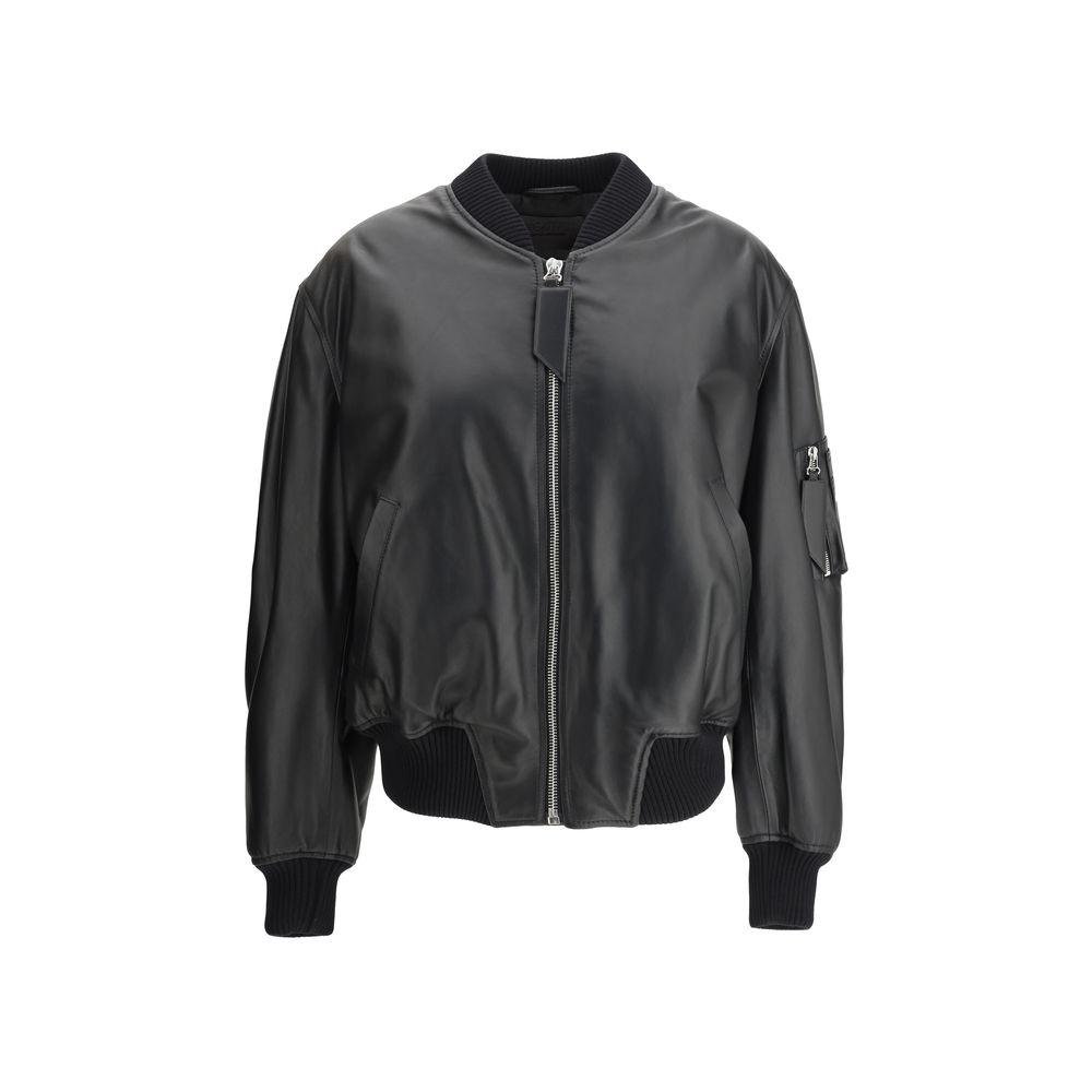 The Attico Leather Anja Bomber Jacket - Arichezz.store