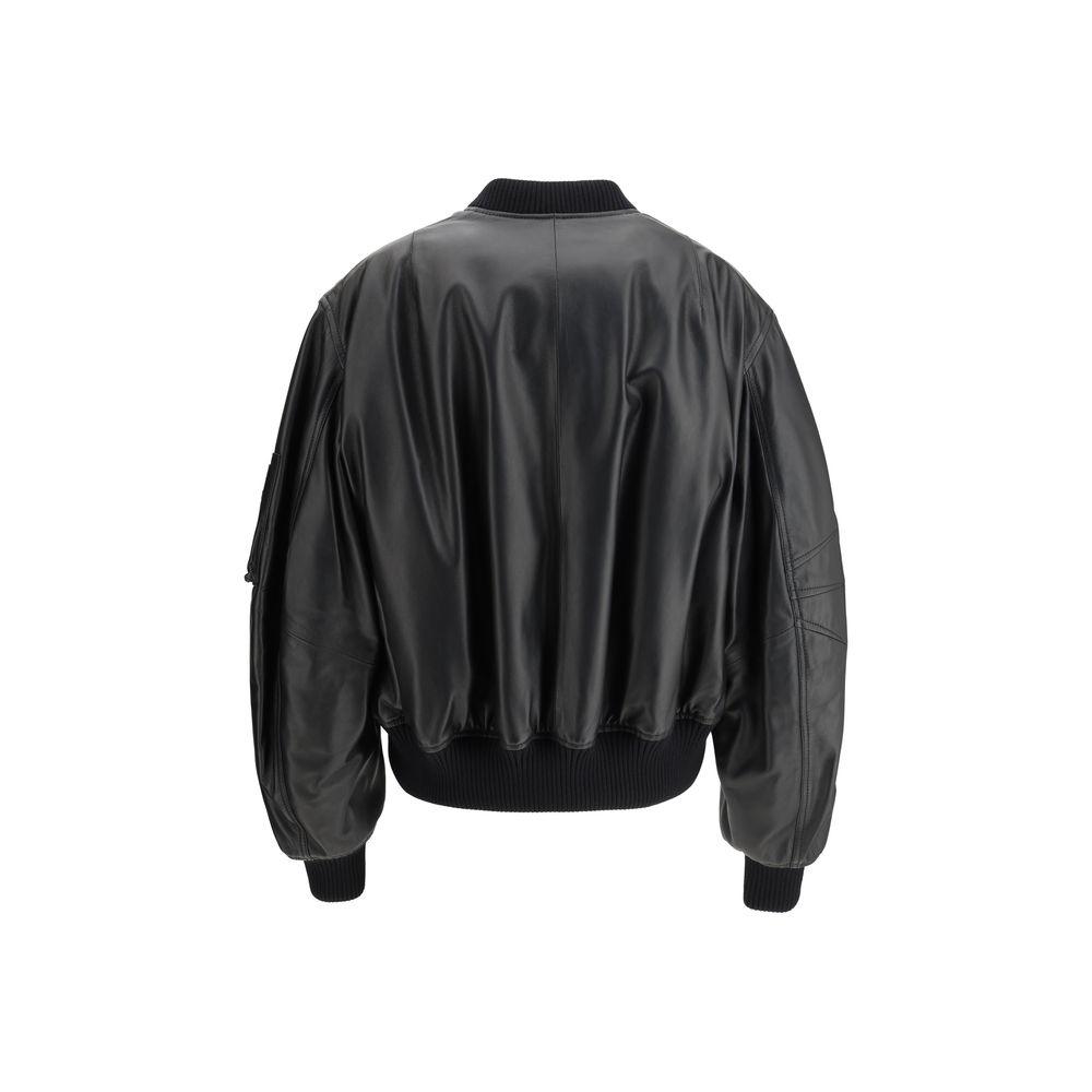 The Attico Leather Anja Bomber Jacket - Arichezz.store