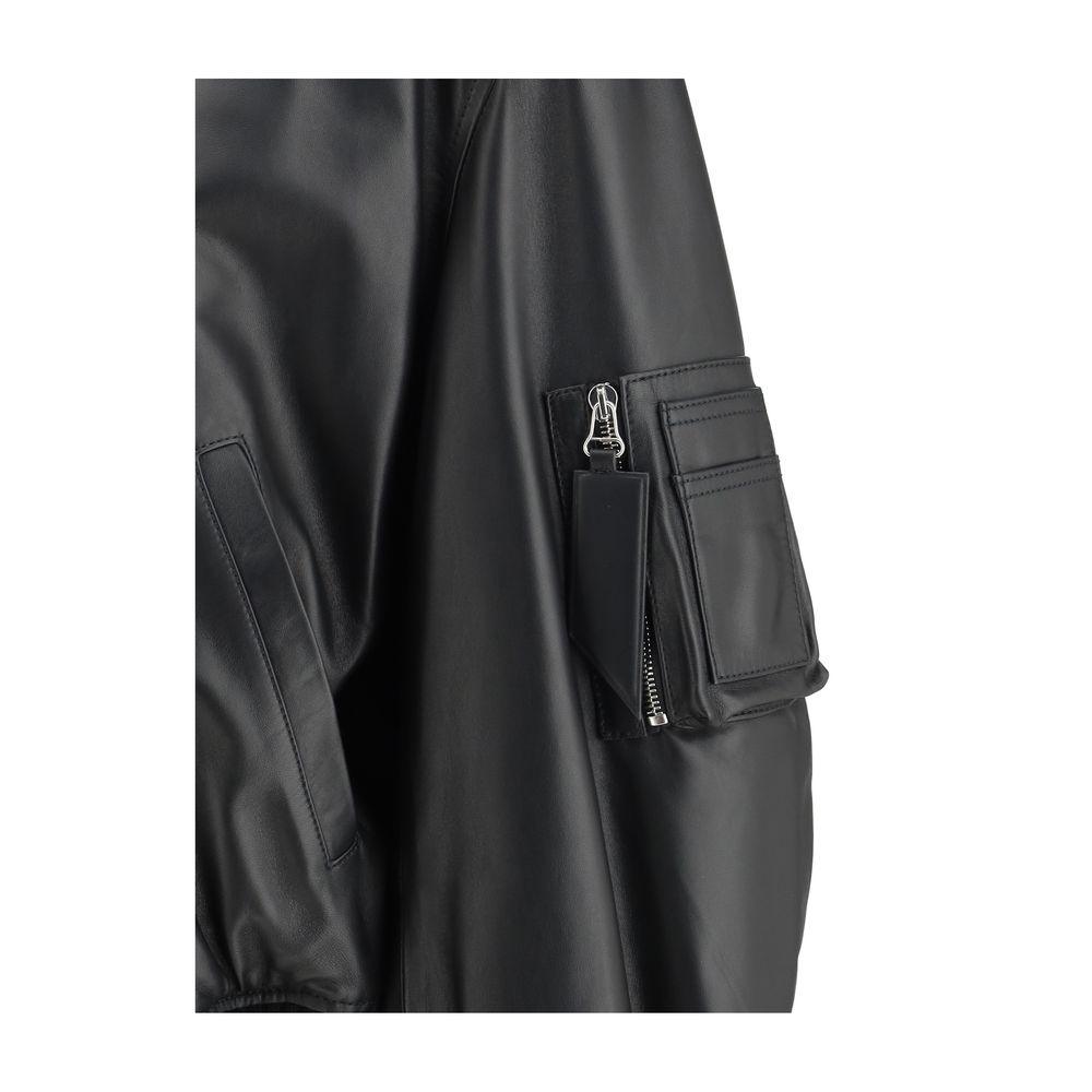 The Attico Leather Anja Bomber Jacket - Arichezz.store