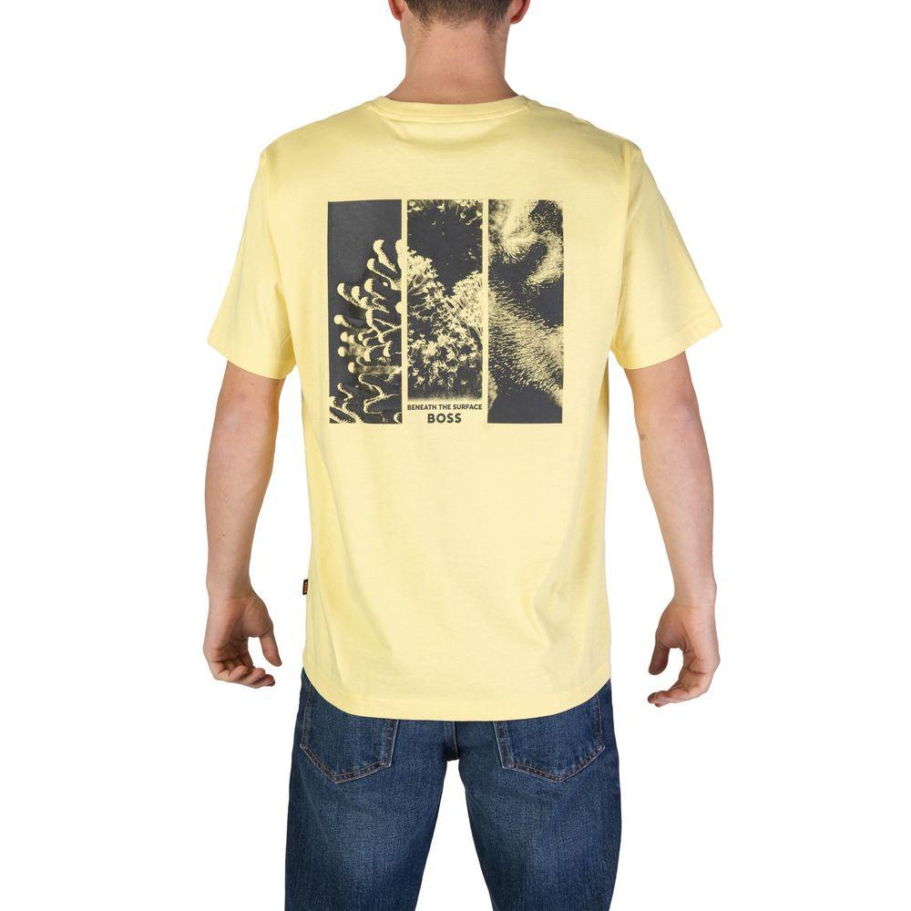 Hugo Boss Yellow Cotton T-Shirt - Arichezz.store