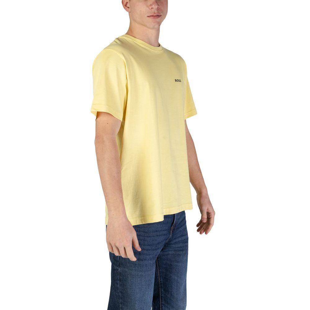 Hugo Boss Yellow Cotton T-Shirt - Arichezz.store