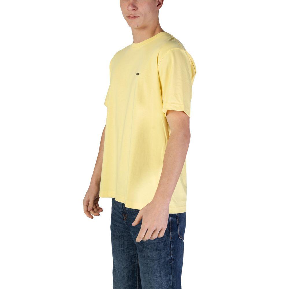 Hugo Boss Yellow Cotton T-Shirt - Arichezz.store