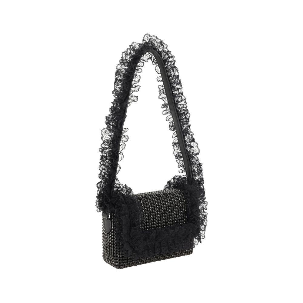 Self-Portrait Crystal Lace Shoulder Bag - Arichezz.store