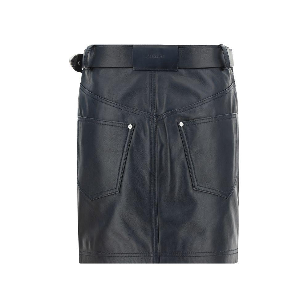 PINKO Leather Mini Skirt - Arichezz.store